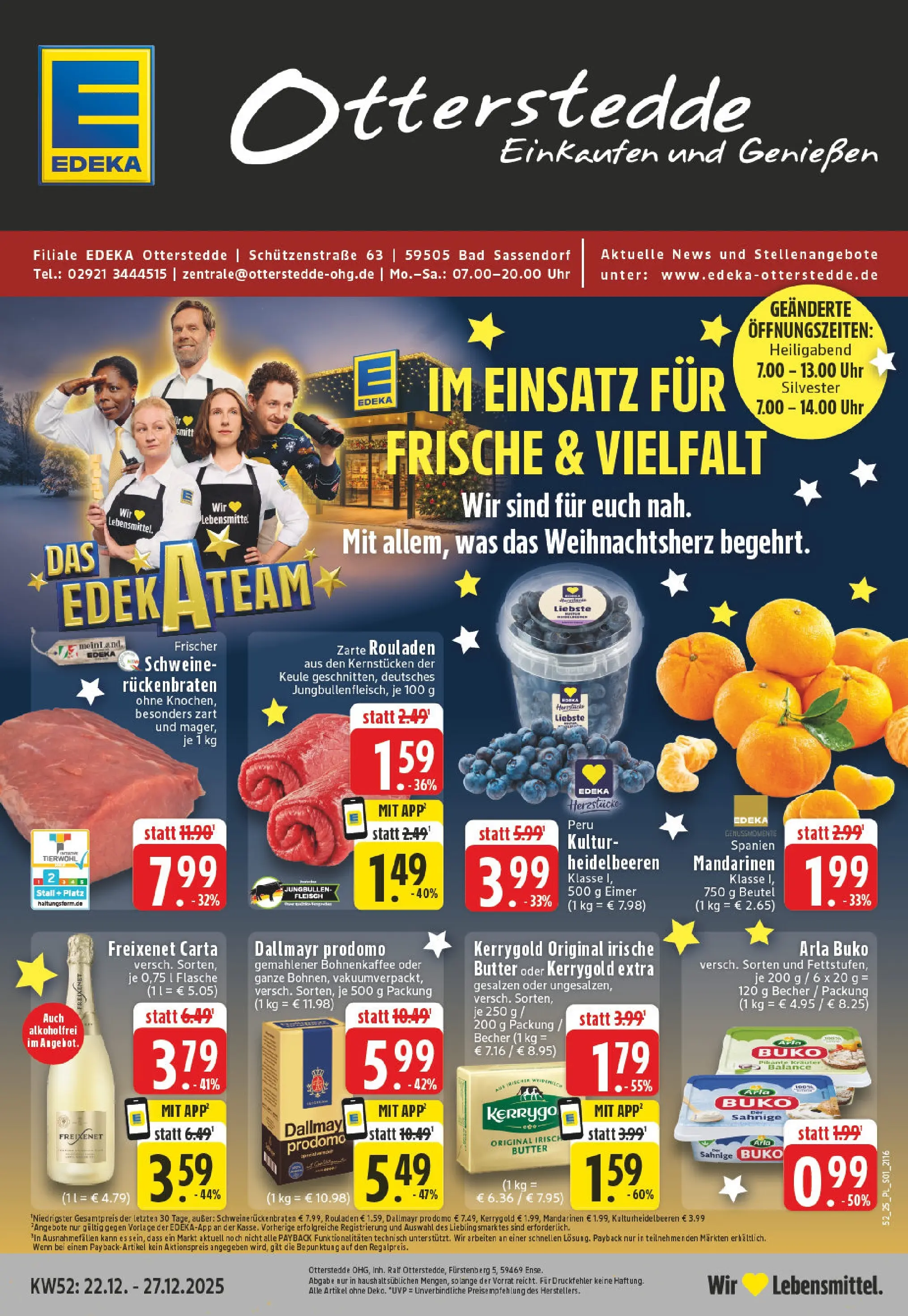 Edeka prospekt Bad Sassendorf	 (ab 22.12.2025) » Angebote Online | Seite: 1 | Produkte: Mandarinen, Dallmayr, Dallmayr prodomo, Fleisch