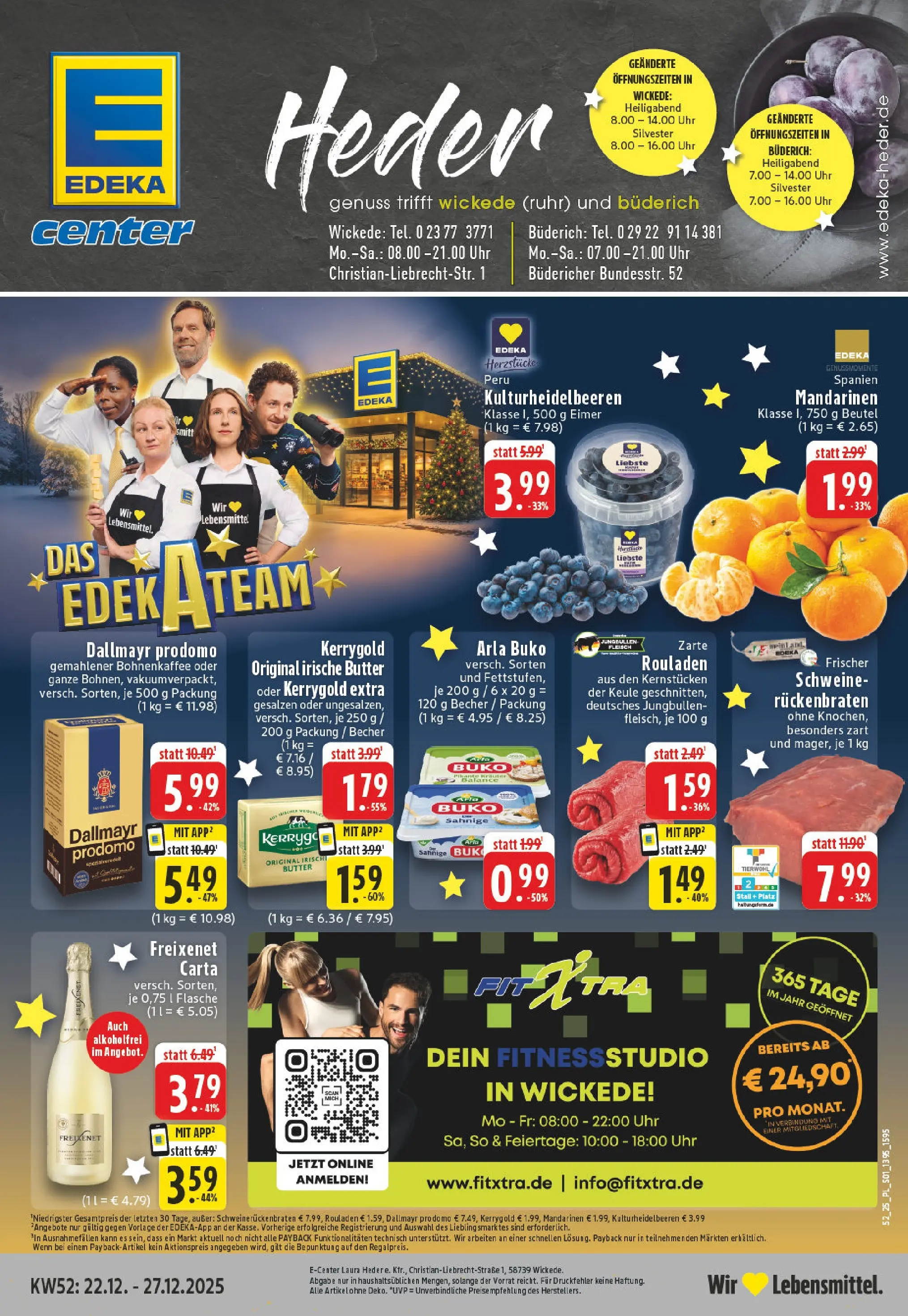Edeka prospekt Werl	 (ab 22.12.2025) » Angebote Online | Seite: 1 | Produkte: Mandarinen, Dallmayr prodomo, Fleisch, Uhr