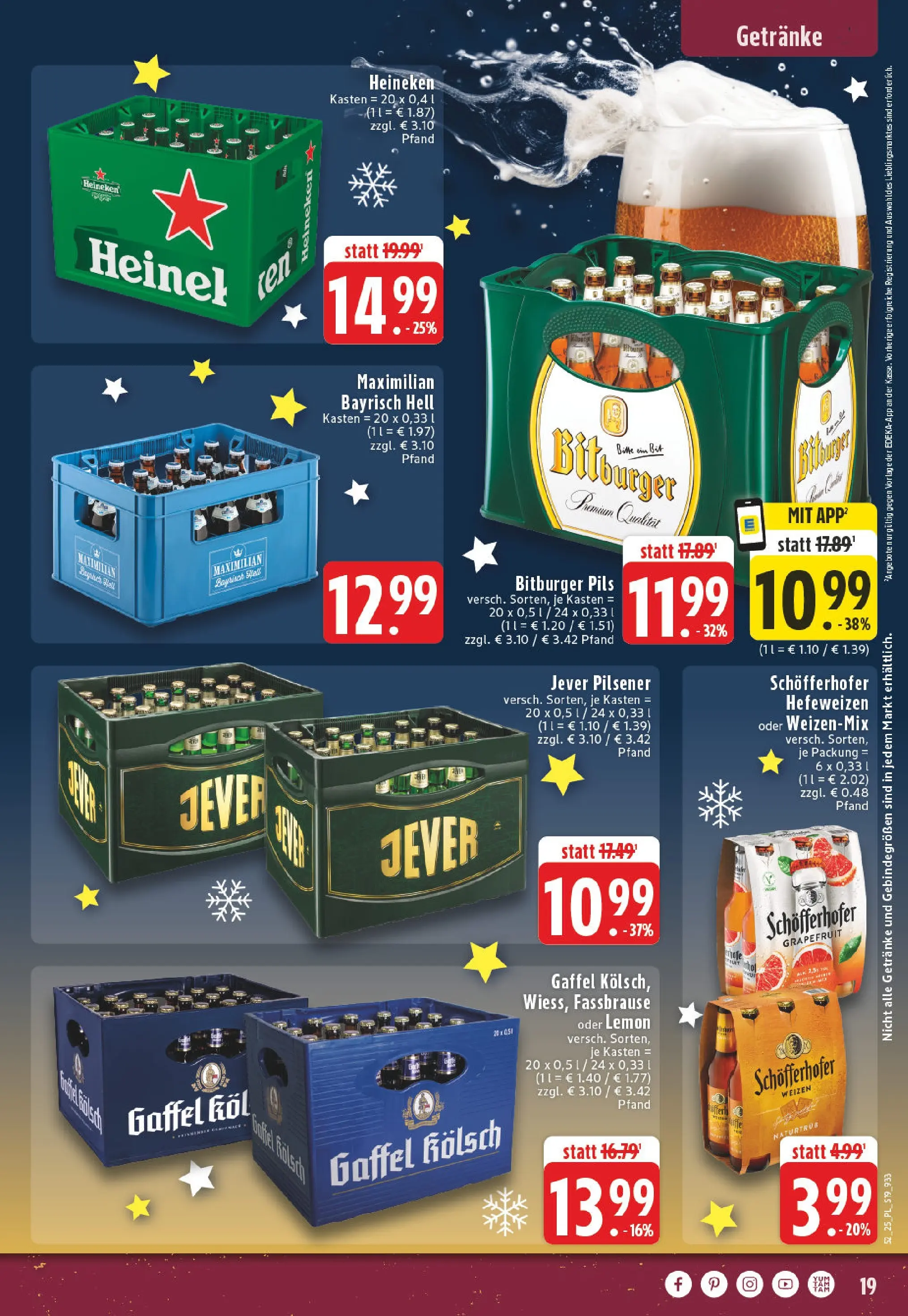 Edeka prospekt Eschweiler-Dürwiß	 (ab 22.12.2025) » Angebote Online | Seite: 19 | Produkte: Bitburger, Grapefruit, Jever, Fassbrause