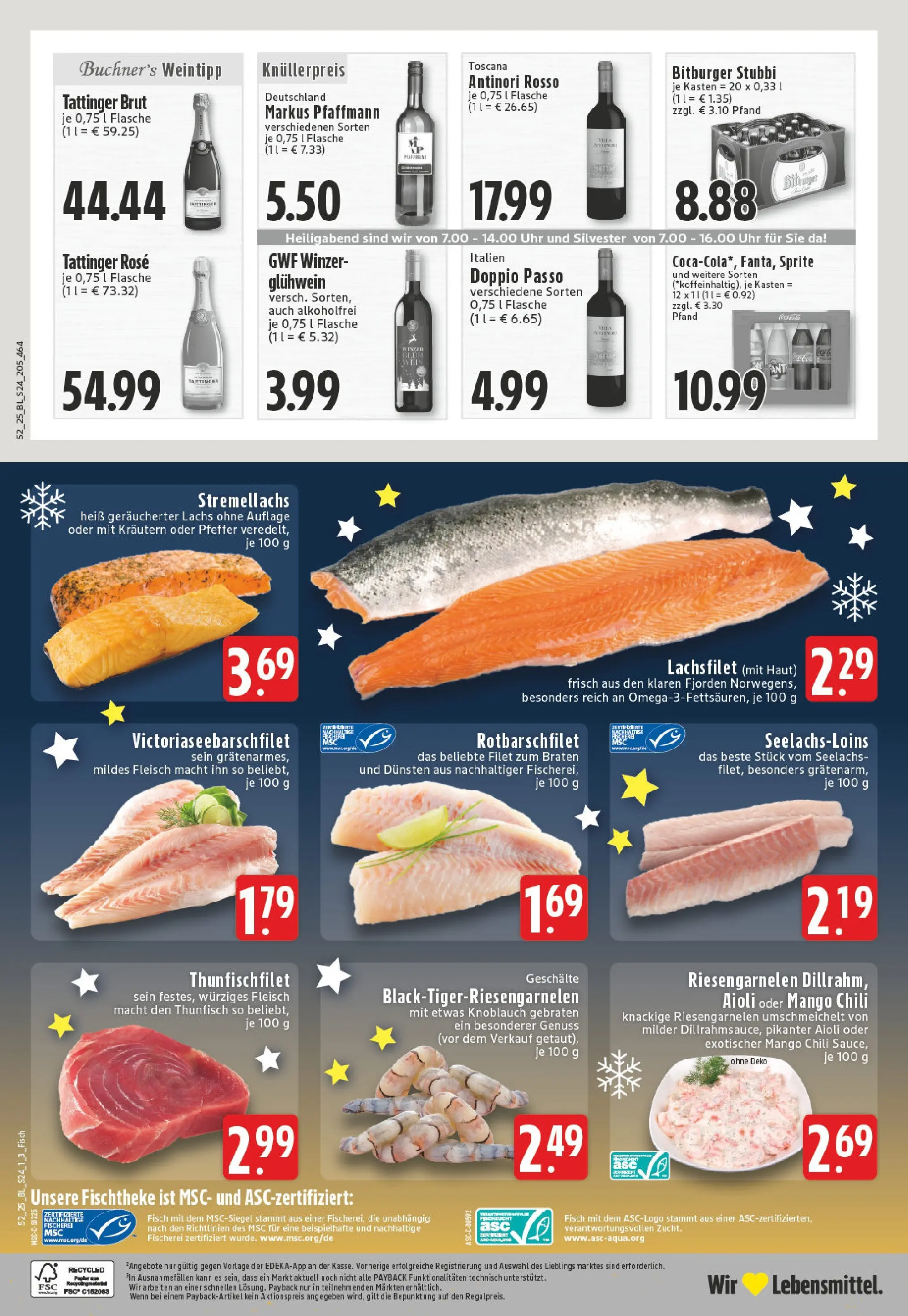 Edeka prospekt Königswinter - Oberpleis	 (ab 22.12.2025) » Angebote Online | Seite: 26 | Produkte: Bitburger, Thunfisch, Lachs, Doppio Passo