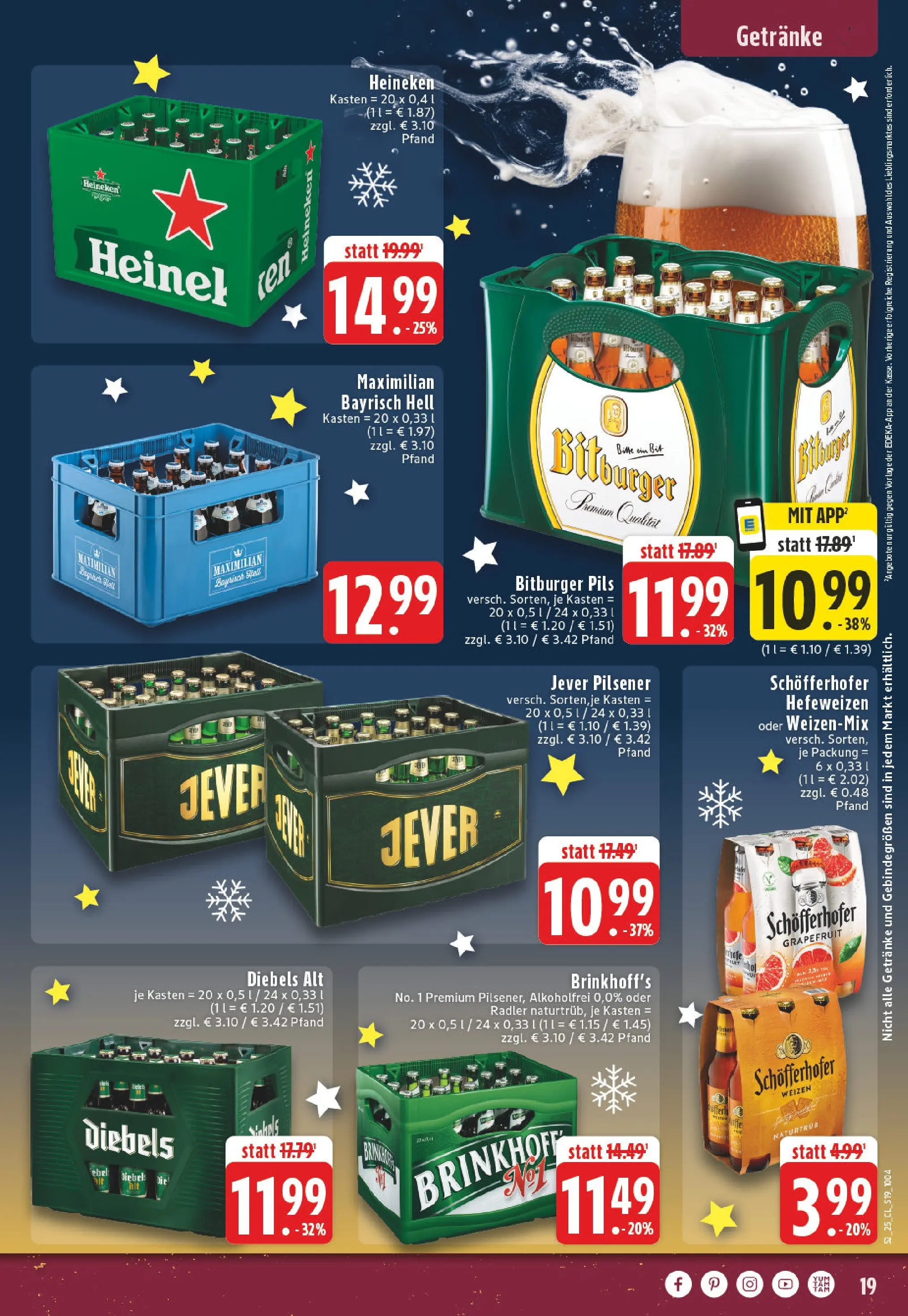Edeka prospekt Versmold	 (ab 22.12.2025) » Angebote Online | Seite: 19 | Produkte: Bitburger, Pils, Grapefruit, Radler