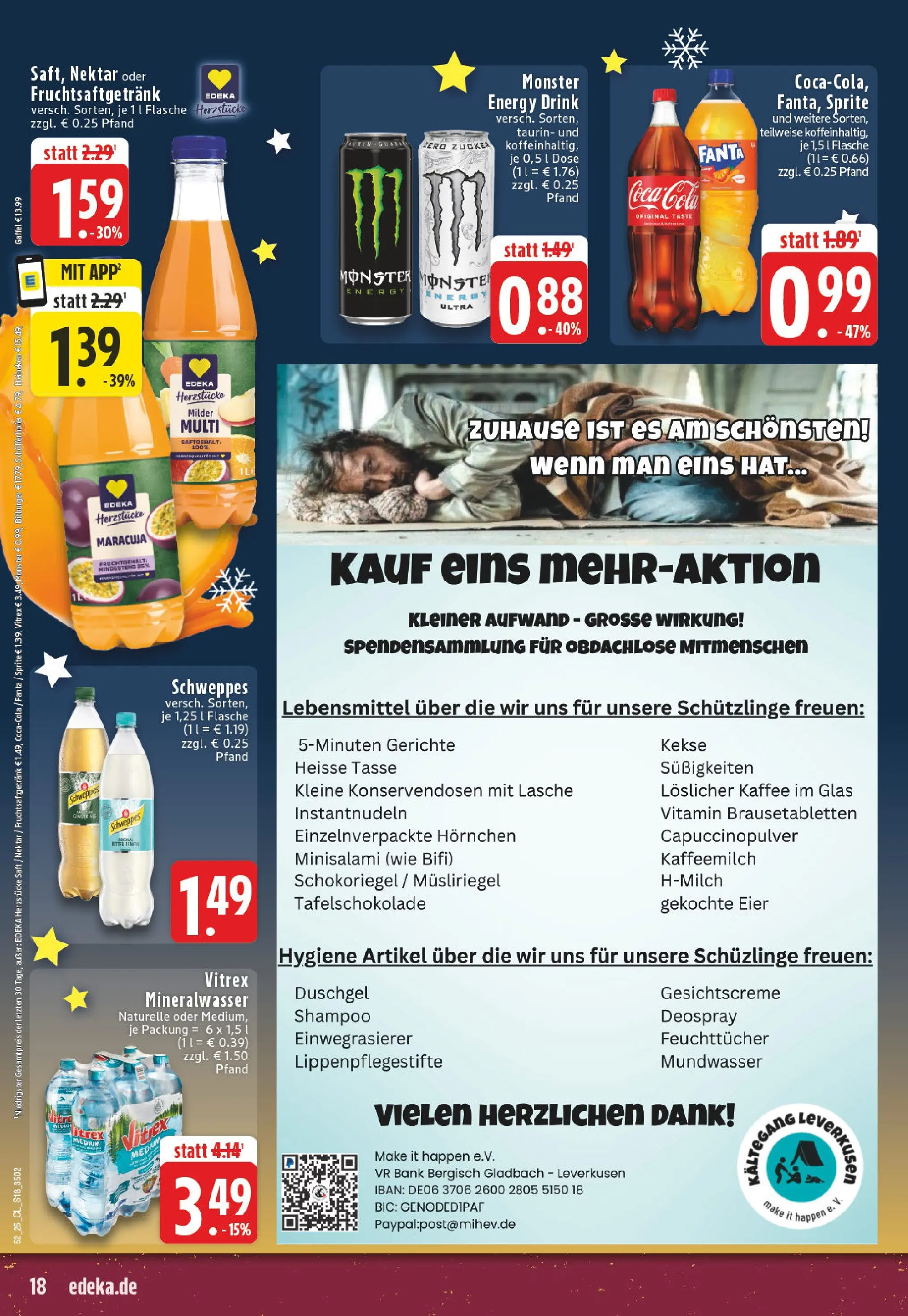 Edeka prospekt Leverkusen	 (ab 22.12.2025) » Angebote Online | Seite: 18 | Produkte: Kaffee, Bifi, Mineralwasser, Duschgel