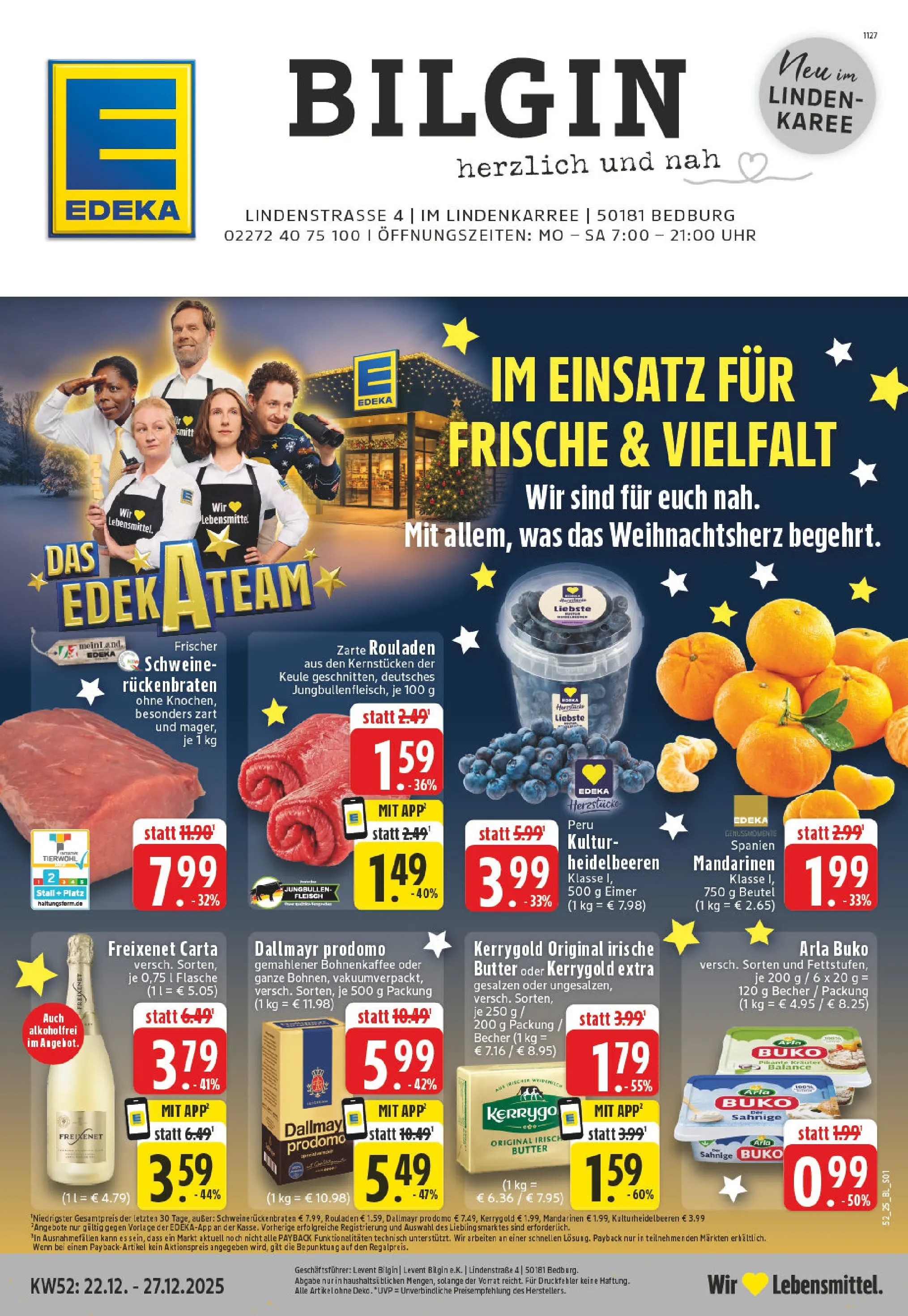 Edeka prospekt Bedburg	 (ab 22.12.2025) » Angebote Online | Seite: 1 | Produkte: Mandarinen, Dallmayr, Dallmayr prodomo, Fleisch