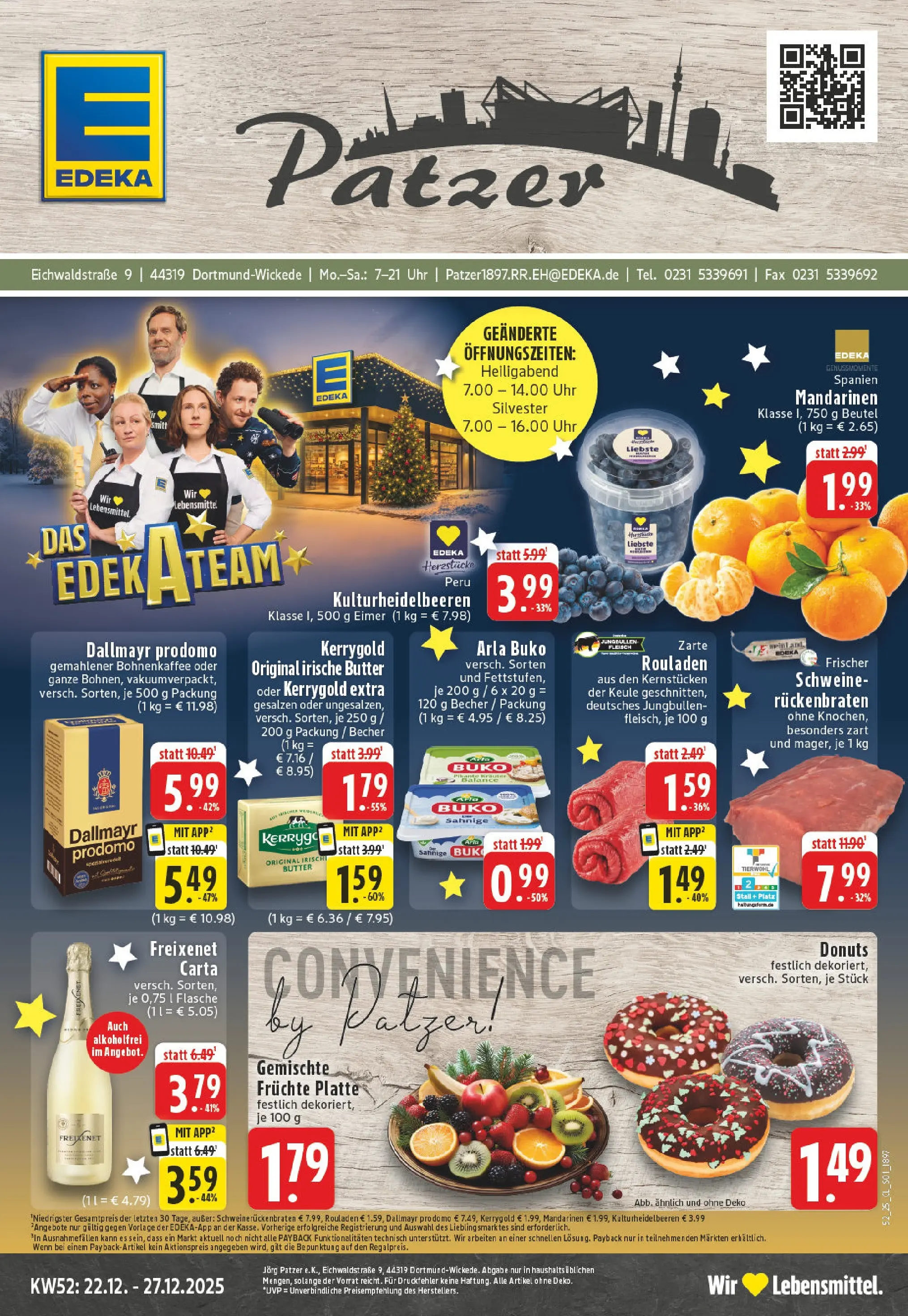 Edeka prospekt Dortmund - Wickede	 (ab 22.12.2025) » Angebote Online | Seite: 1 | Produkte: Freixenet, Mandarinen, Donuts, Uhr