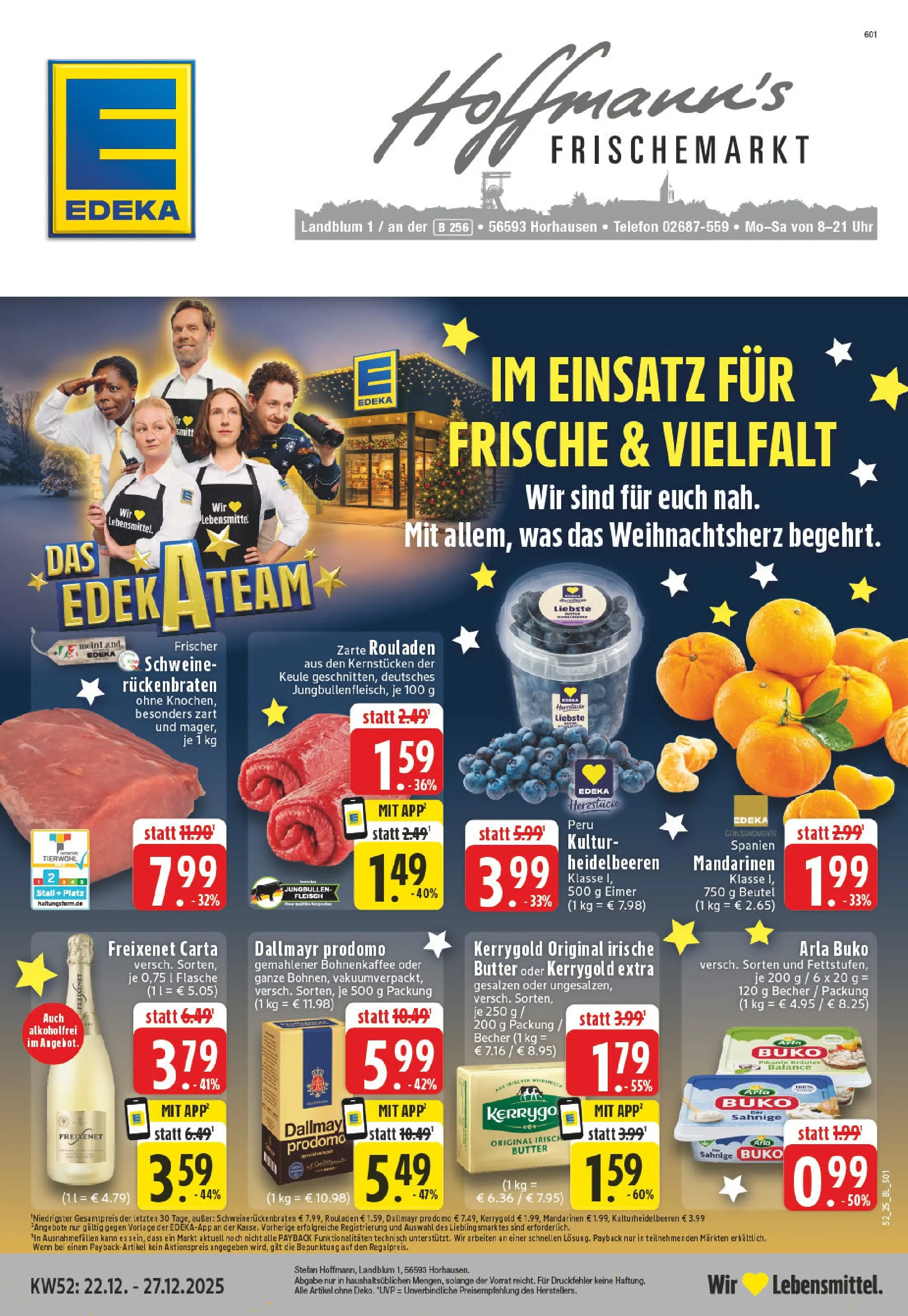 Edeka prospekt Horhausen	 (ab 22.12.2025) » Angebote Online | Seite: 1 | Produkte: Mandarinen, Arla buko, Fleisch, Uhr