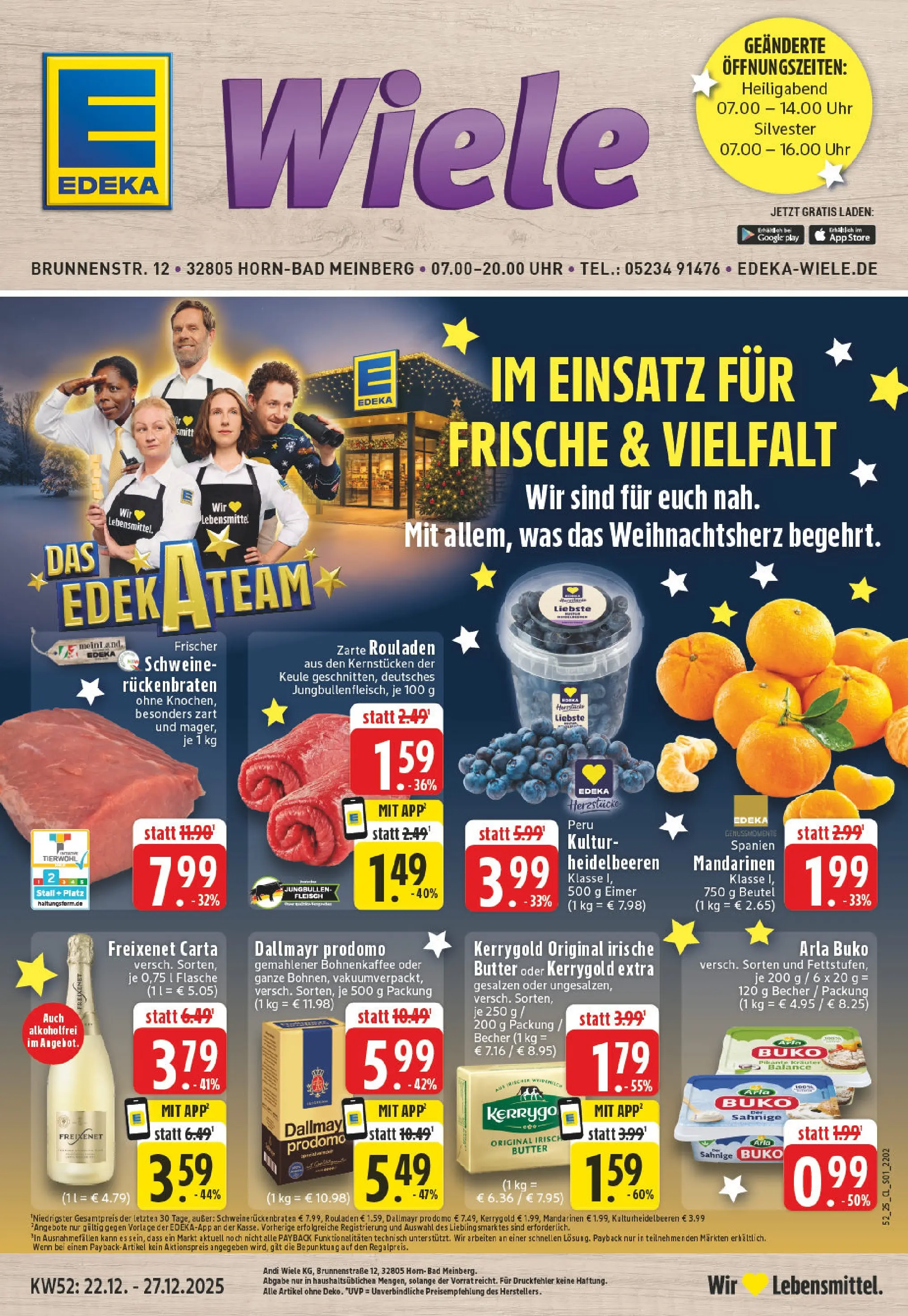 Edeka prospekt Horn-Bad Meinberg	 (ab 22.12.2025) » Angebote Online | Seite: 1 | Produkte: Freixenet, Mandarinen, Arla buko, Dallmayr prodomo