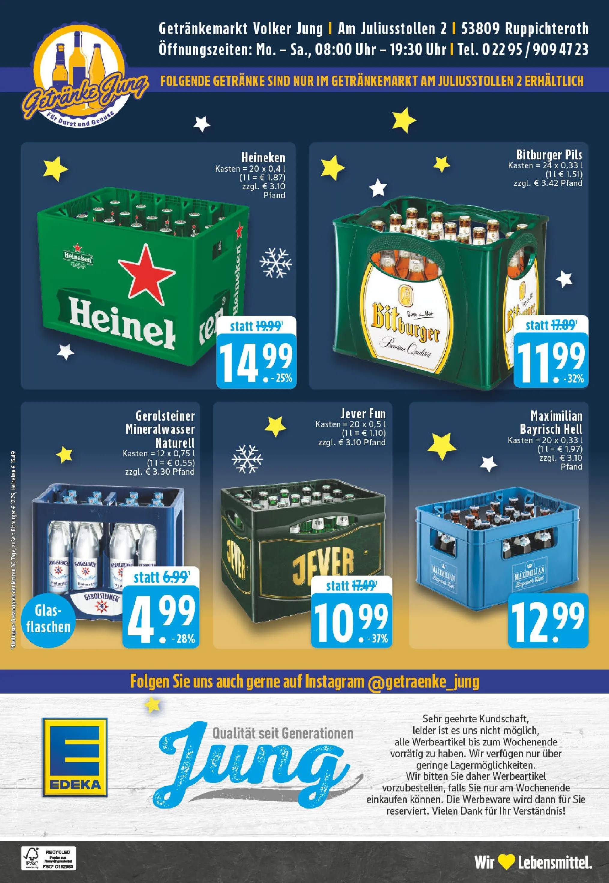 Edeka prospekt Ruppichteroth	 (ab 22.12.2025) » Angebote Online | Seite: 26 | Produkte: Pils, Mineralwasser, Heineken, Jever