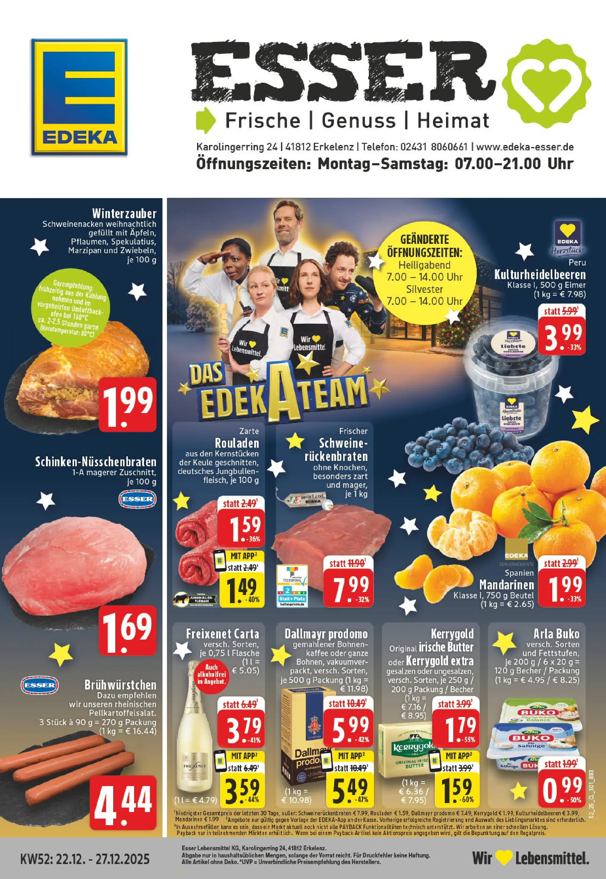 Edeka prospekt Erkelenz	 (ab 22.12.2025) » Angebote Online | Seite: 1 | Produkte: Butter, Kaffee, Freixenet, Dallmayr prodomo