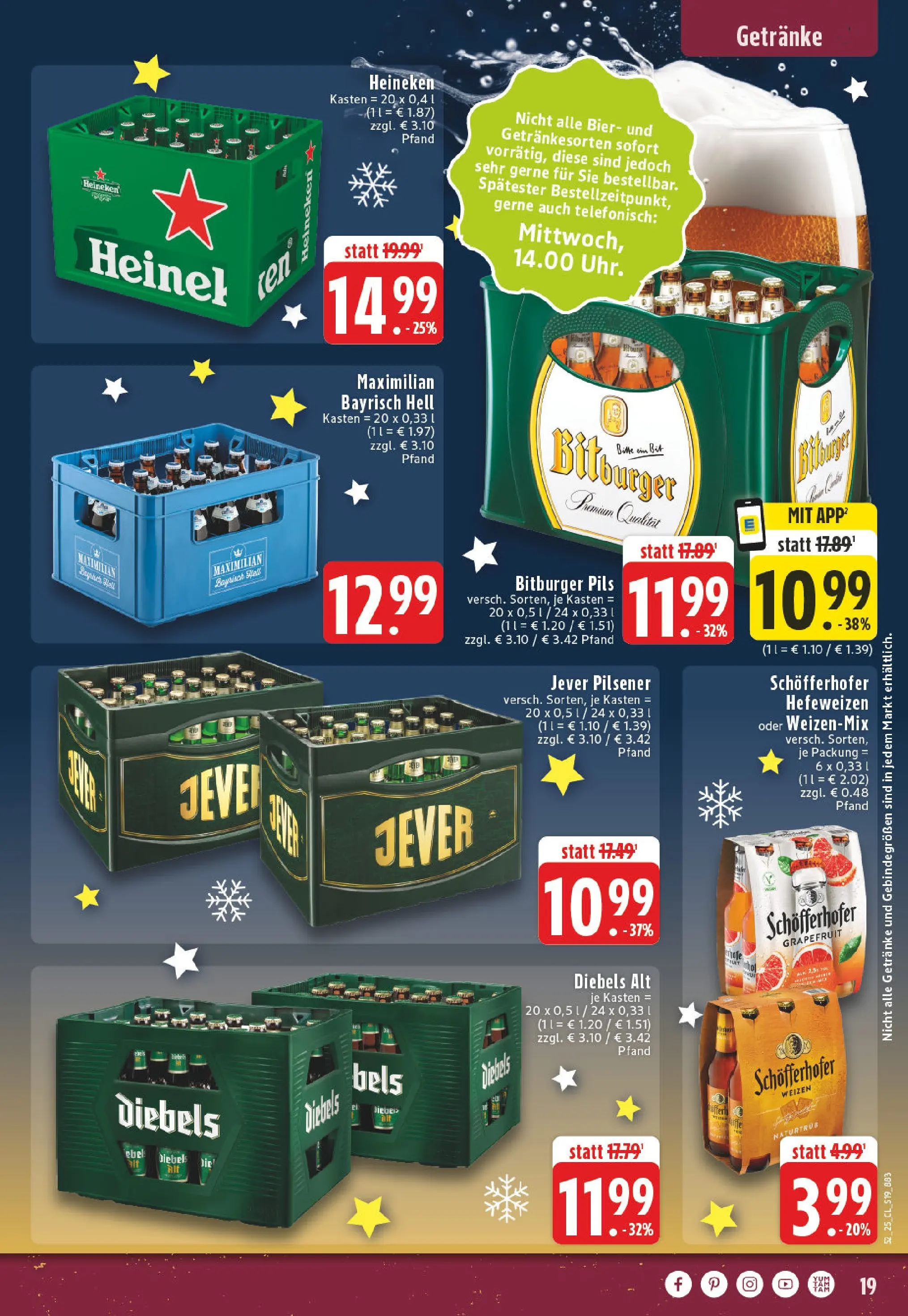 Edeka prospekt Erkelenz	 (ab 22.12.2025) » Angebote Online | Seite: 19 | Produkte: Bitburger, Bier, Grapefruit, Diebels
