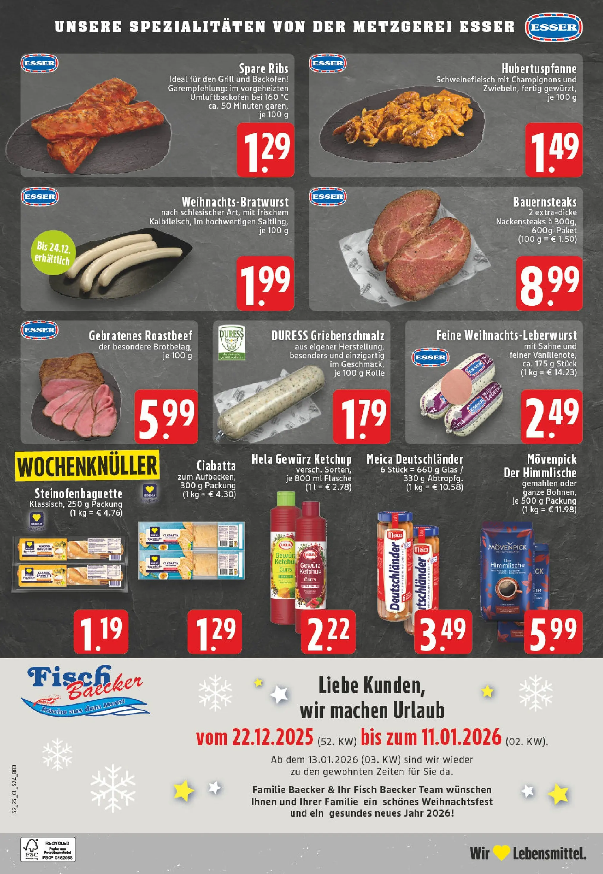 Edeka prospekt Erkelenz	 (ab 22.12.2025) » Angebote Online | Seite: 26 | Produkte: Nackensteaks, Baguette, Backofen, Sahne