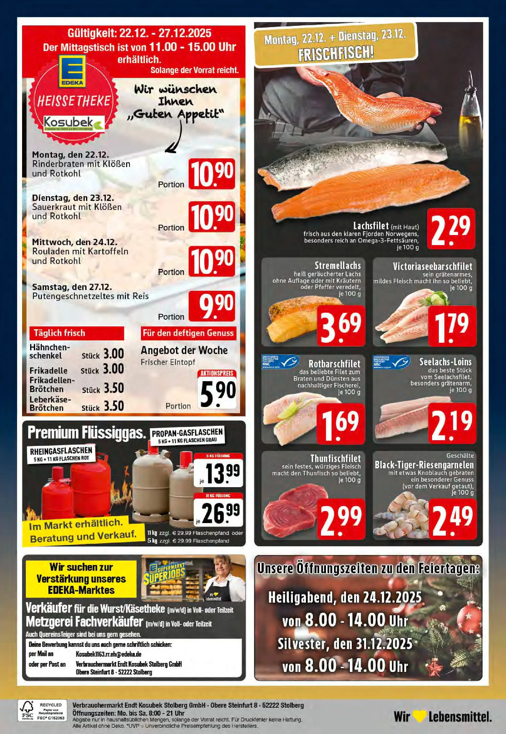 Edeka prospekt Stolberg	 (ab 22.12.2025) » Angebote Online | Seite: 24 | Produkte: Lachs, Fleisch, Uhr, Leberkase