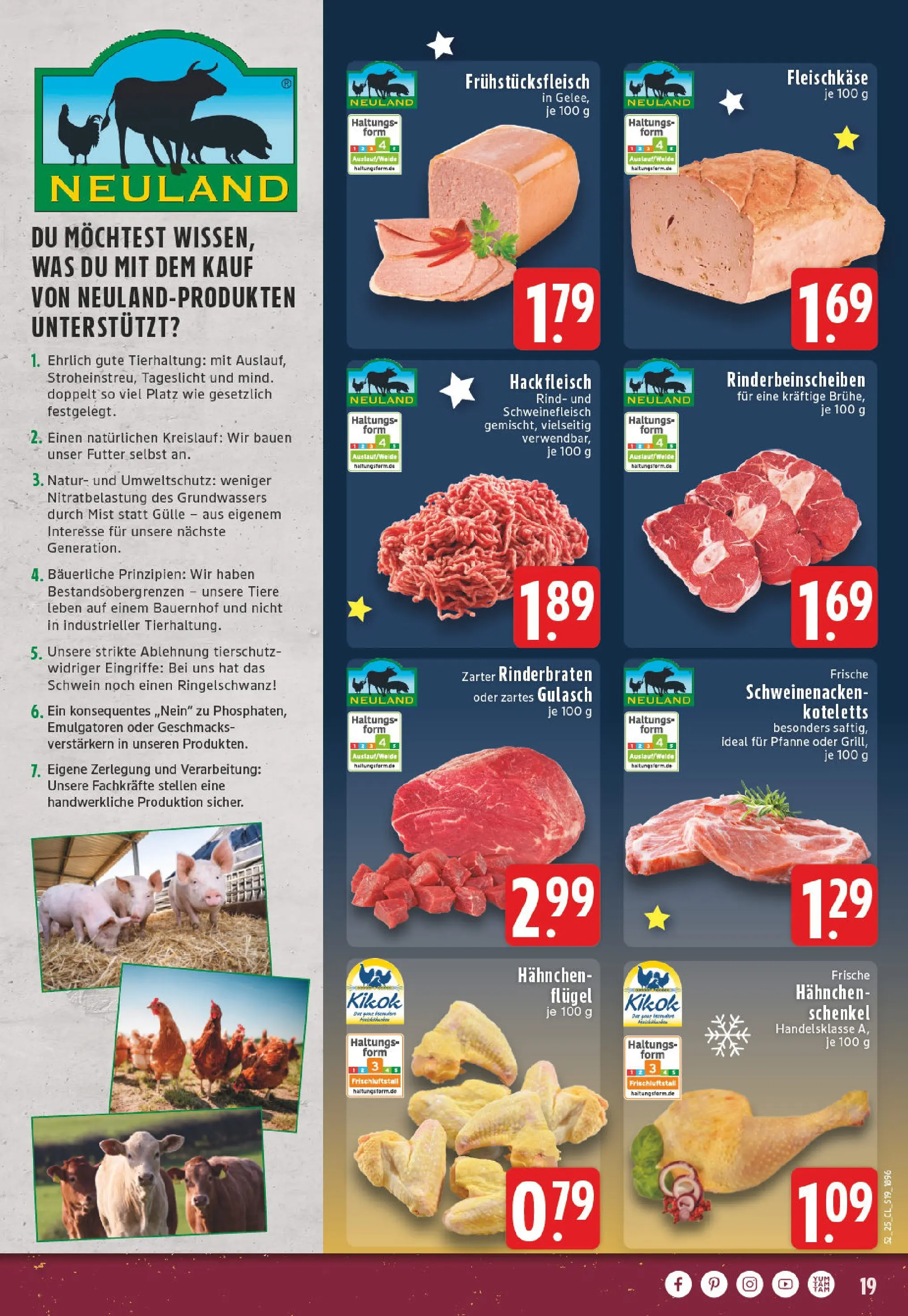 Edeka prospekt Lünen	 (ab 22.12.2025) » Angebote Online | Seite: 19 | Produkte: Hahnchen, Gulasch, Fleisch, Hackfleisch