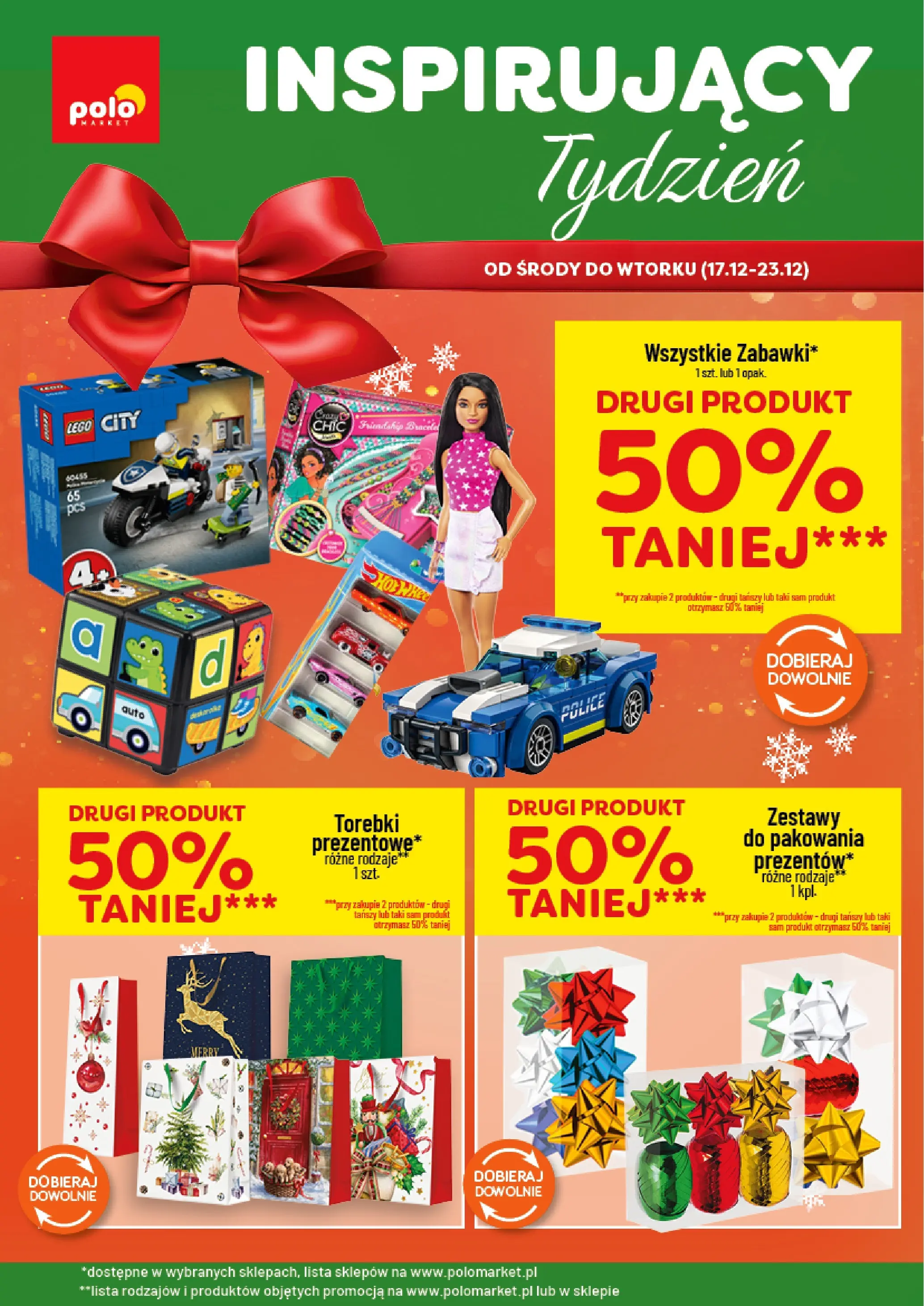 POLOmarket gazetka od 17.12.2025 | Boże Narodzenie 🎄🎁 | Strona: 1 | Produkty: Lego, Torebki