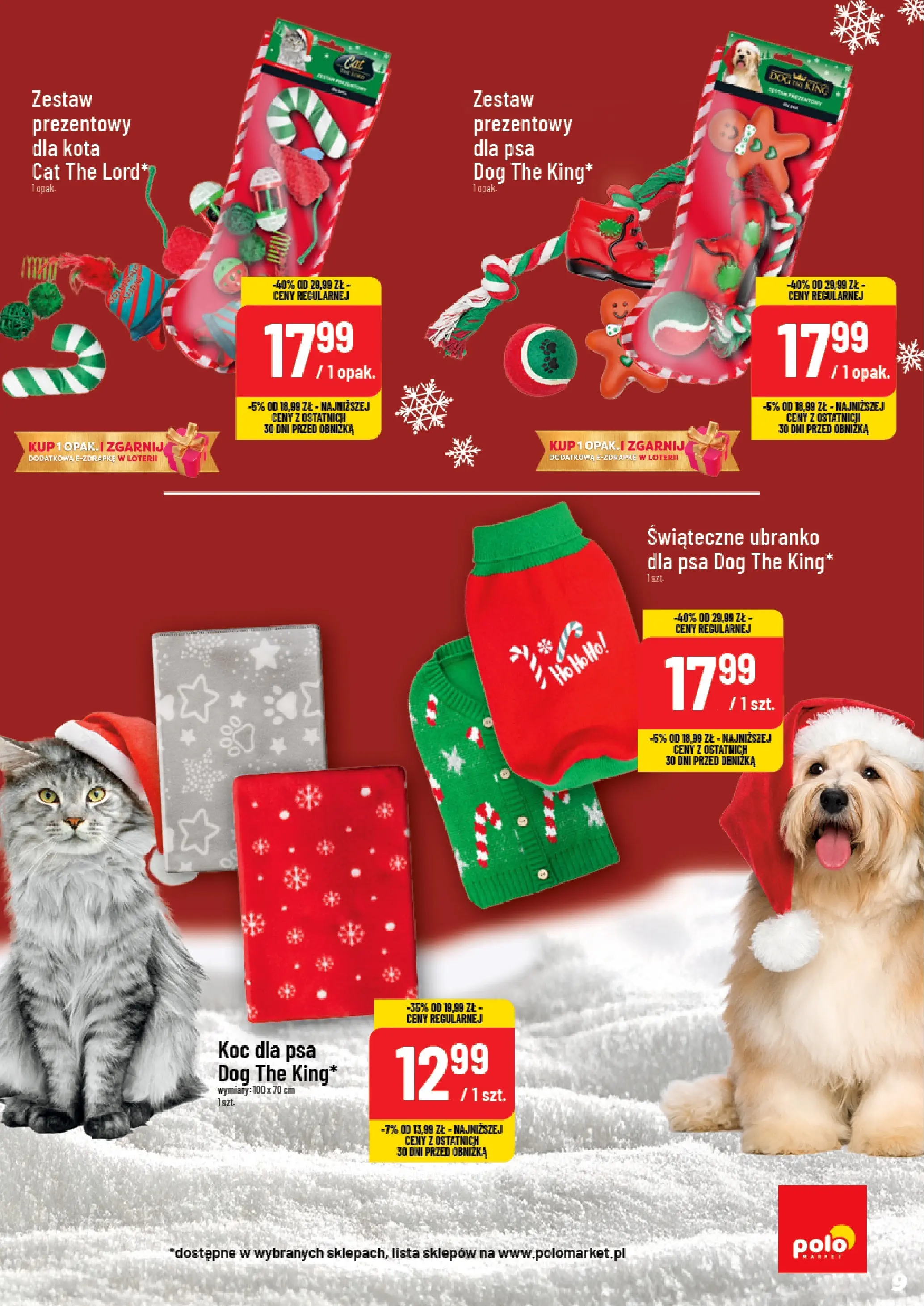POLOmarket gazetka od 17.12.2025 | Boże Narodzenie 🎄🎁 | Strona: 9 | Produkty: Ubranko dla psa, Koc