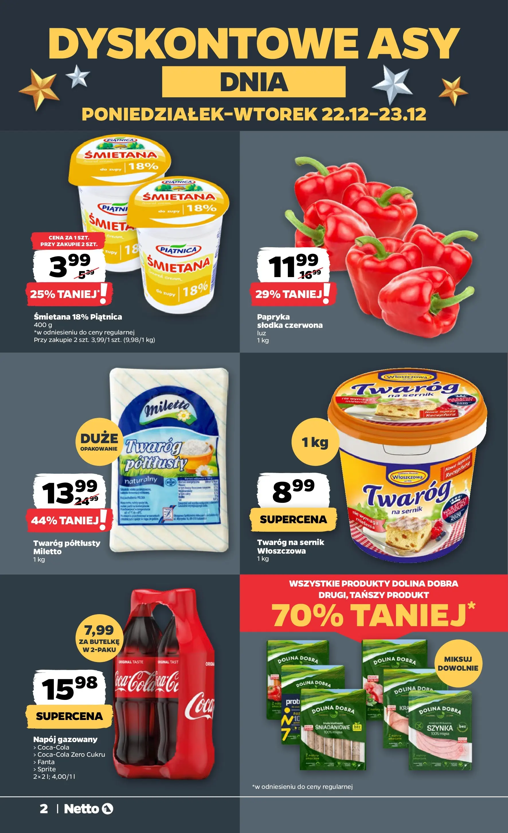 Netto - NETTO T52A ważne do 23.12 od 21.12.2025 - Aktualne promocje | Strona: 2 | Produkty: Sprite, Twaróg na sernik, Szynka, Twaróg