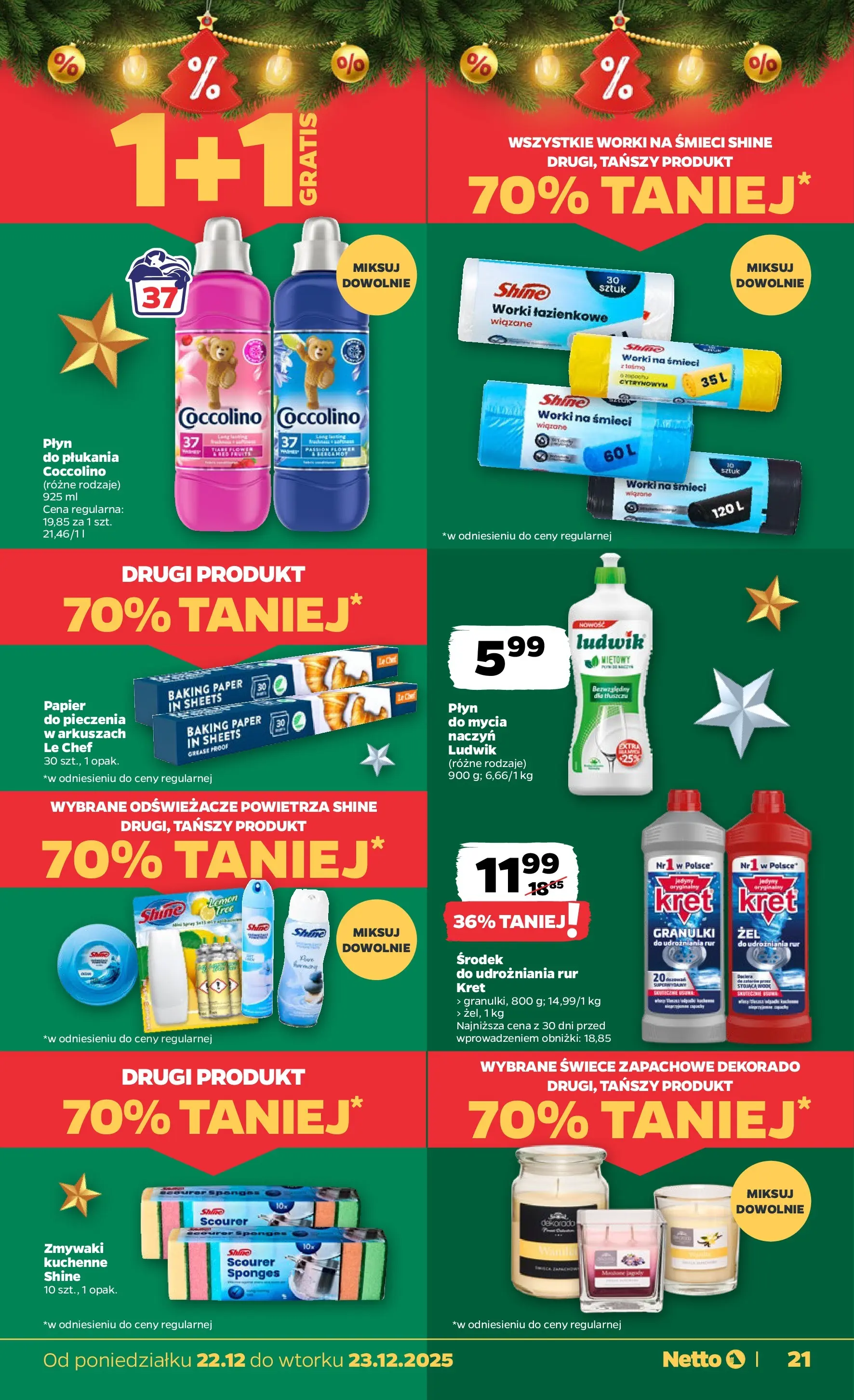 Netto - NETTO T52A ważne do 23.12 od 21.12.2025 - Aktualne promocje | Strona: 21 | Produkty: Odświeżacze powietrza, Coccolino, Świece