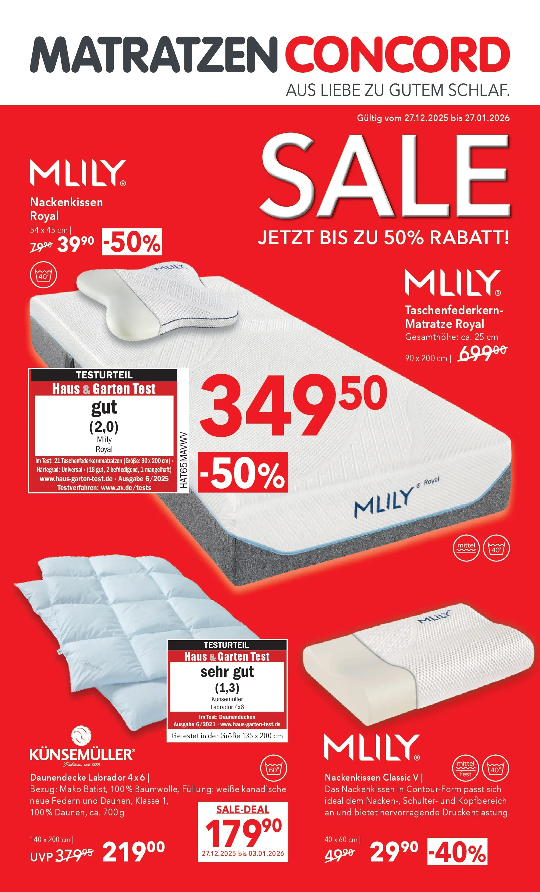 Matratzen Concord - Matratzen Concord: SALE von 26.12.2025 - Aktuelle Angebote | Seite: 1 | Produkte: Matratze