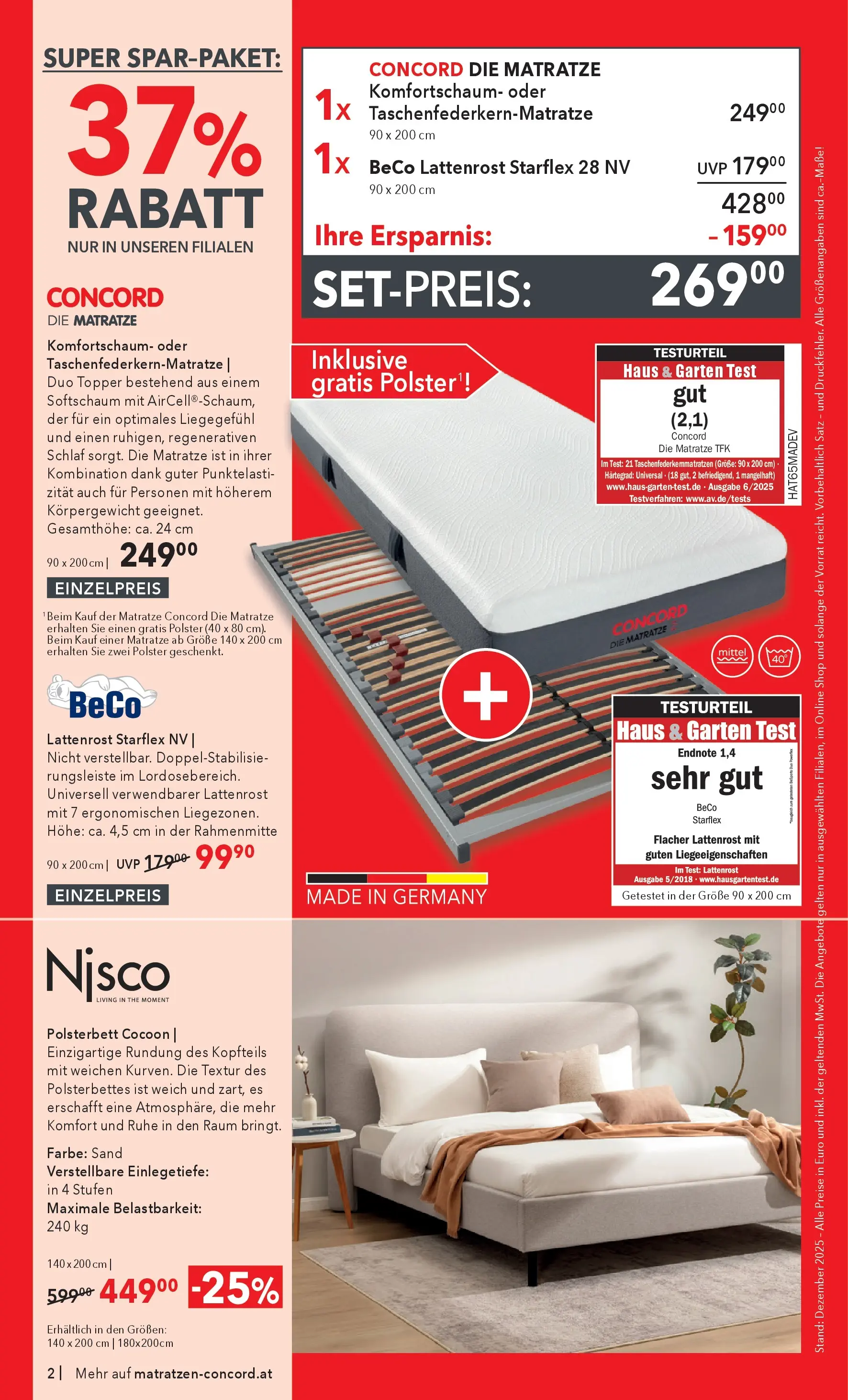 Matratzen Concord - Matratzen Concord: SALE von 26.12.2025 - Aktuelle Angebote | Seite: 2 | Produkte: Matratze, Lattenrost