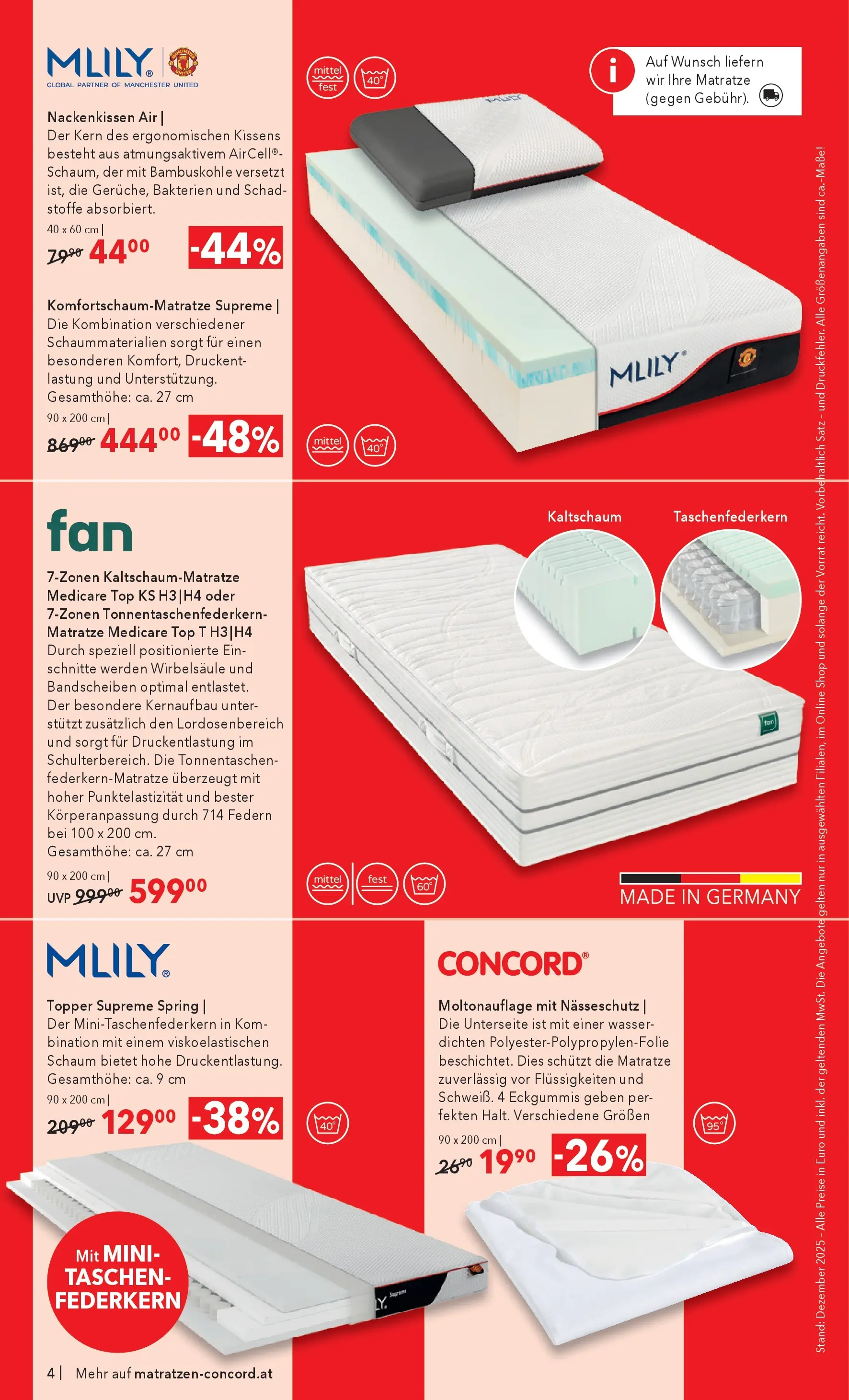Matratzen Concord - Matratzen Concord: SALE von 26.12.2025 - Aktuelle Angebote | Seite: 4 | Produkte: Wasser, Matratze
