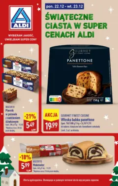 Pogląd oferty "Aldi Gazetka - Świąteczne ciasta" - ważna od 22.12.2025