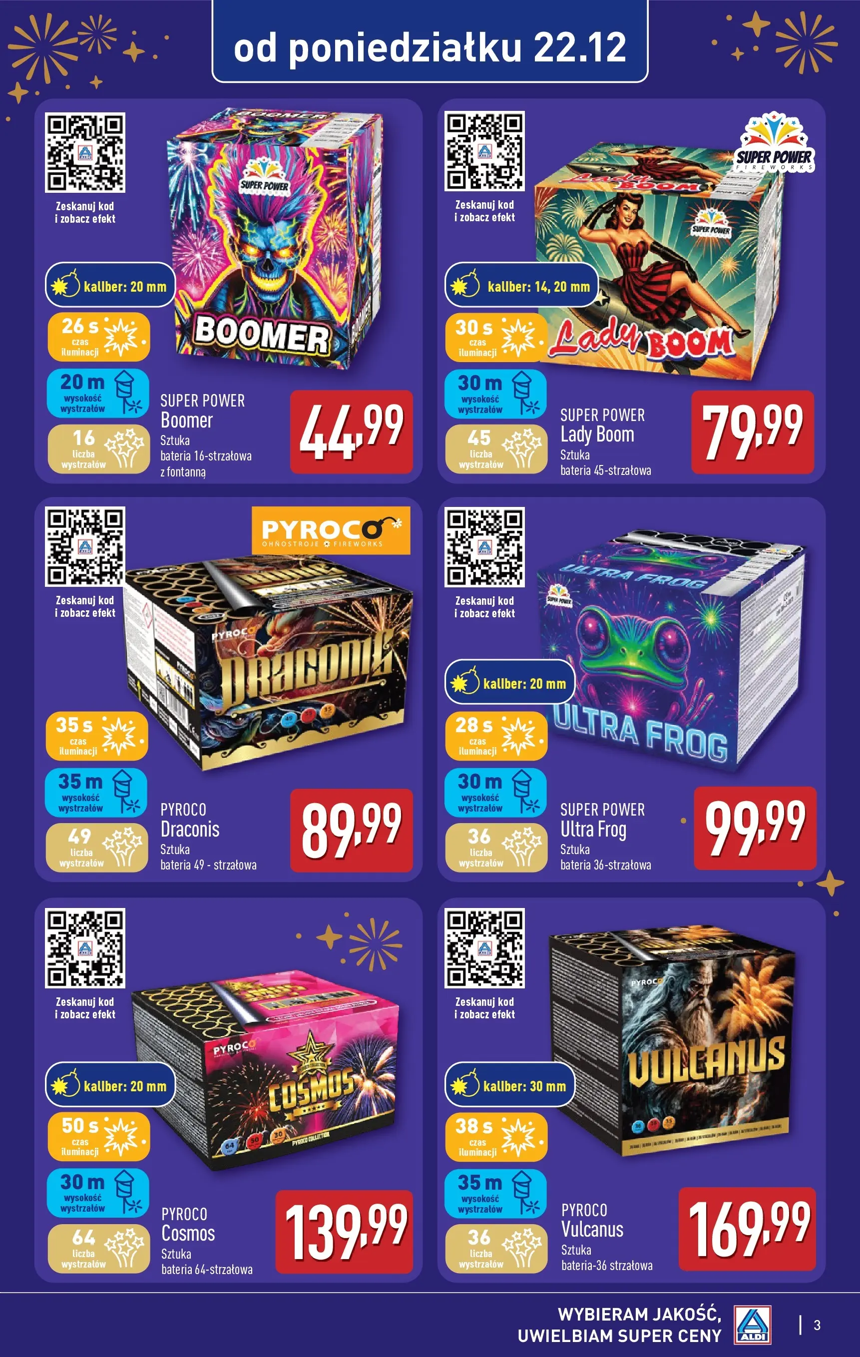 Aldi - Fajerwerki w ALDI od 22.12 od 21.12.2025 - Ulotka PDF, promocje | Strona: 3 | Produkty: Bateria
