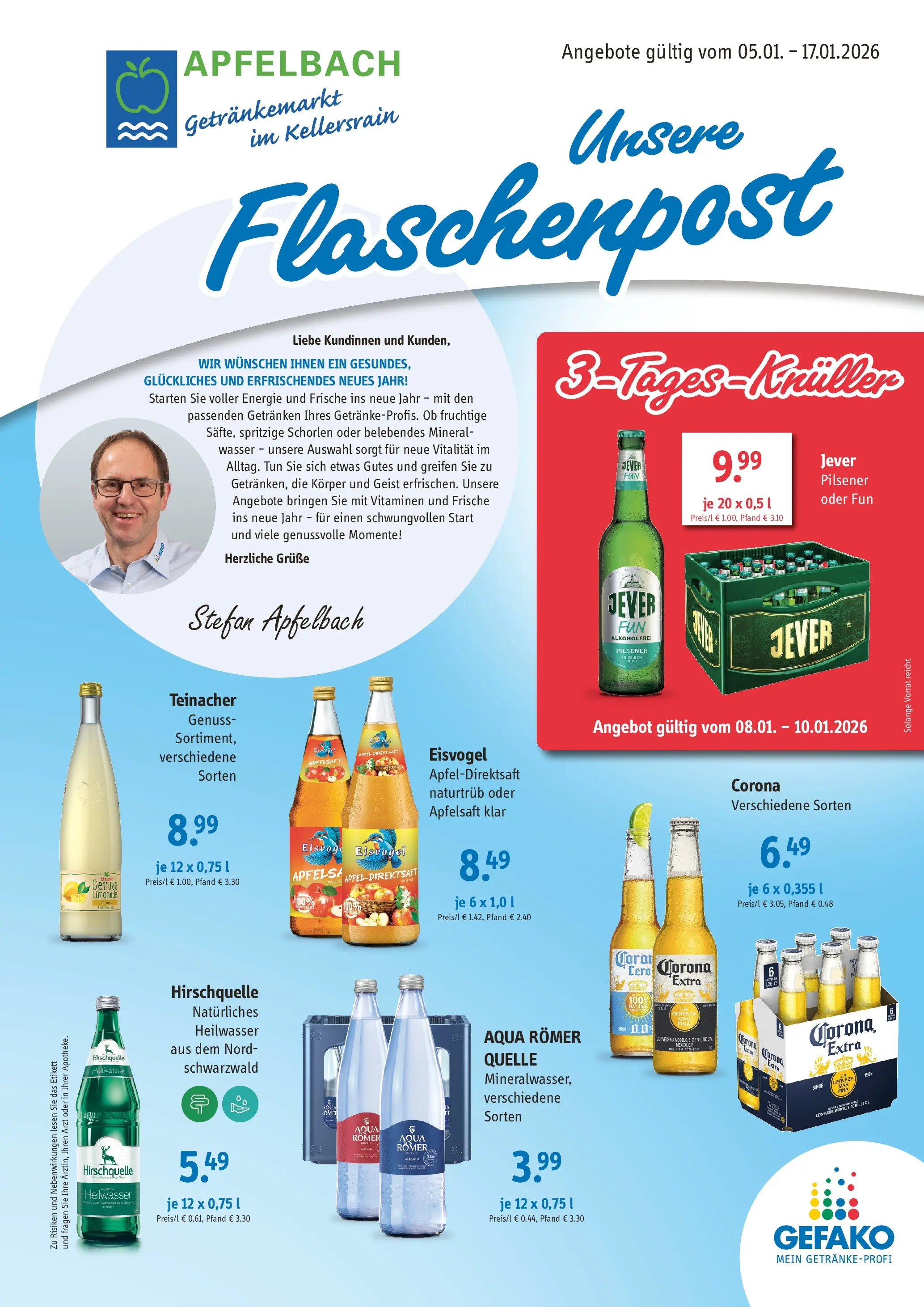 Entdecke - Getränke Apfelbach: Angebote (ab 04.01.2026) zum Blättern | Seite: 1 | Produkte: Limonade, Apfelsaft, Wasser, Jever