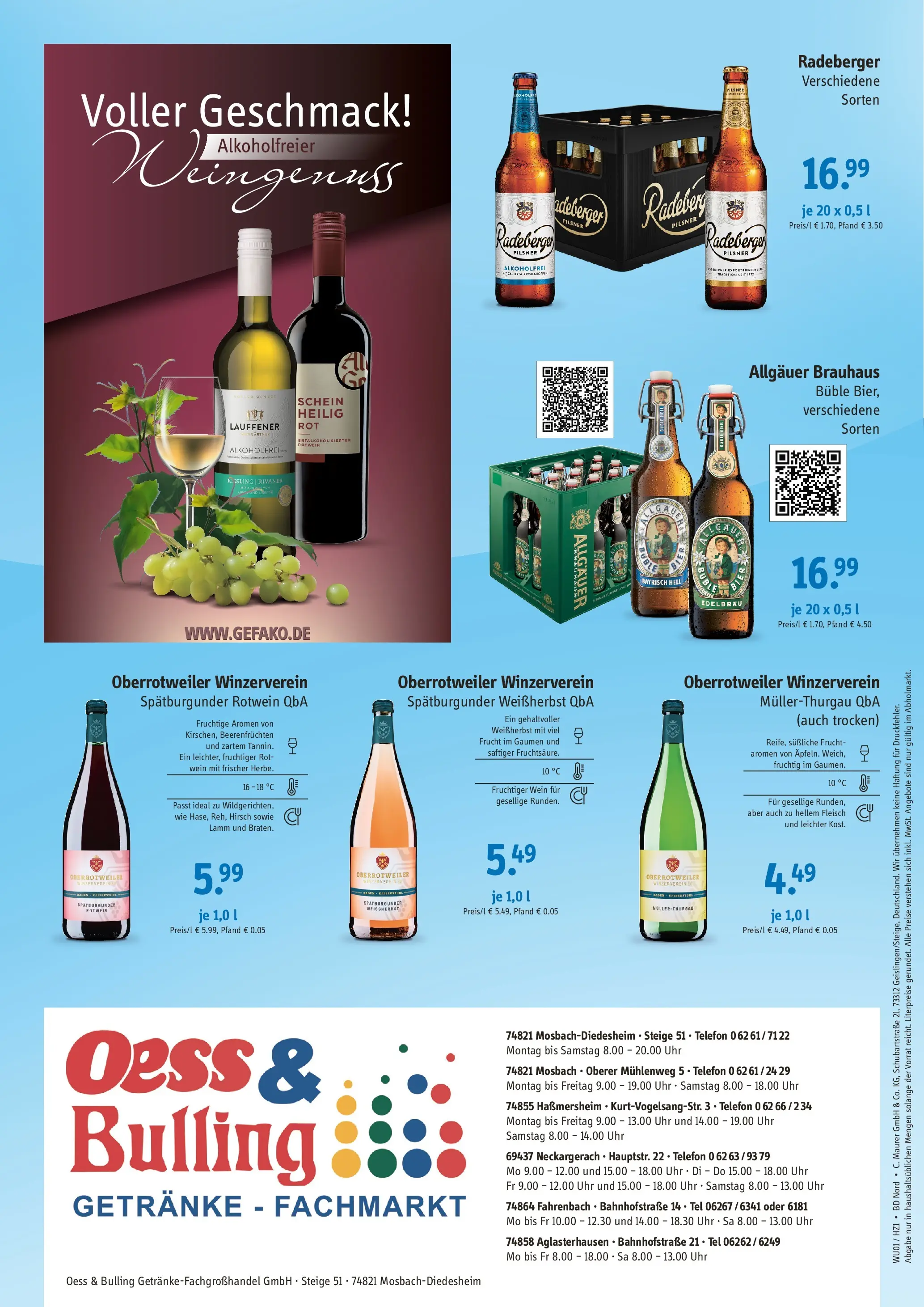 Entdecke - Getränke Oess & Bulling: Angebote (ab 04.01.2026) zum Blättern | Seite: 4 | Produkte: Bier, Rotwein, Fleisch, Uhr