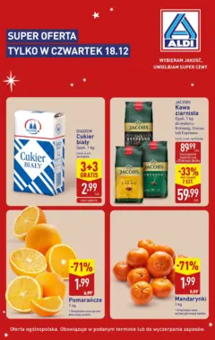 Pogląd oferty "Aldi Gazetka - Tylko w czwartek" - ważna od 18.12.2025 Pogląd oferty "Aldi Gazetka - Tylko w czwartek" - ważna od 18.12.2025