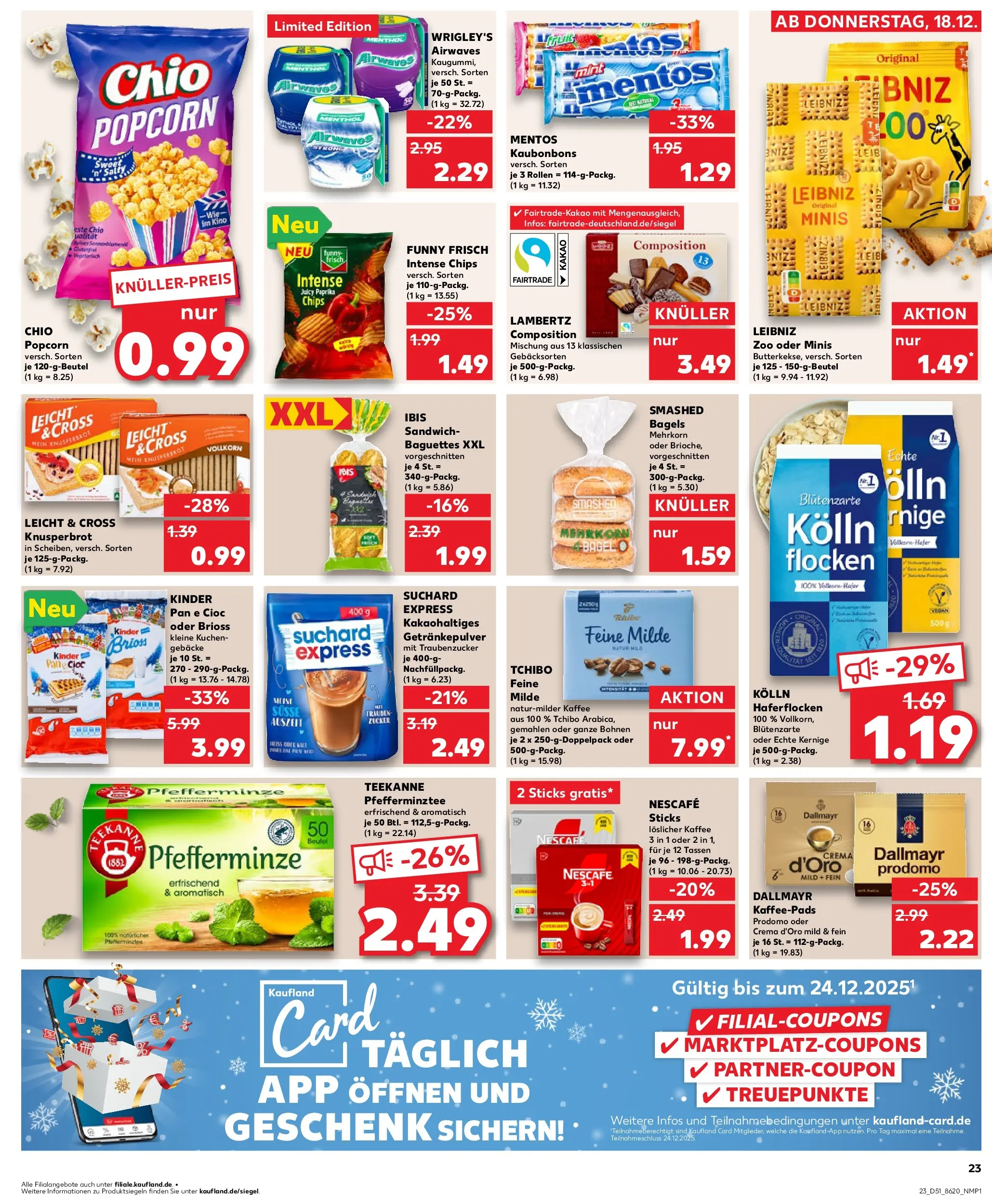 Prospekt Kaufland ab 22.12.2025 » Angebote Online zum Blättern | Seite: 23 | Produkte: Kaffeepads, Dallmayr, Dallmayr prodomo, Flocken