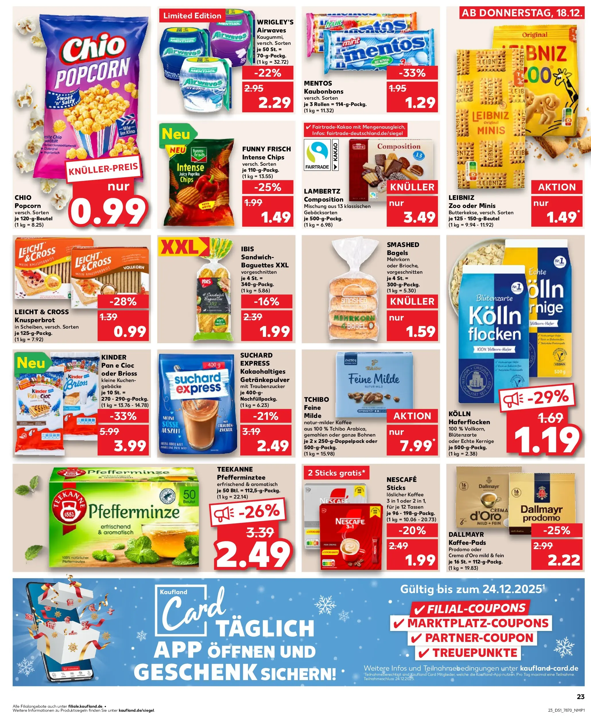 Prospekt Kaufland ab 22.12.2025 » Angebote Online zum Blättern | Seite: 23 | Produkte: Kaffeepads, Kolln, Funny frisch, Zucker