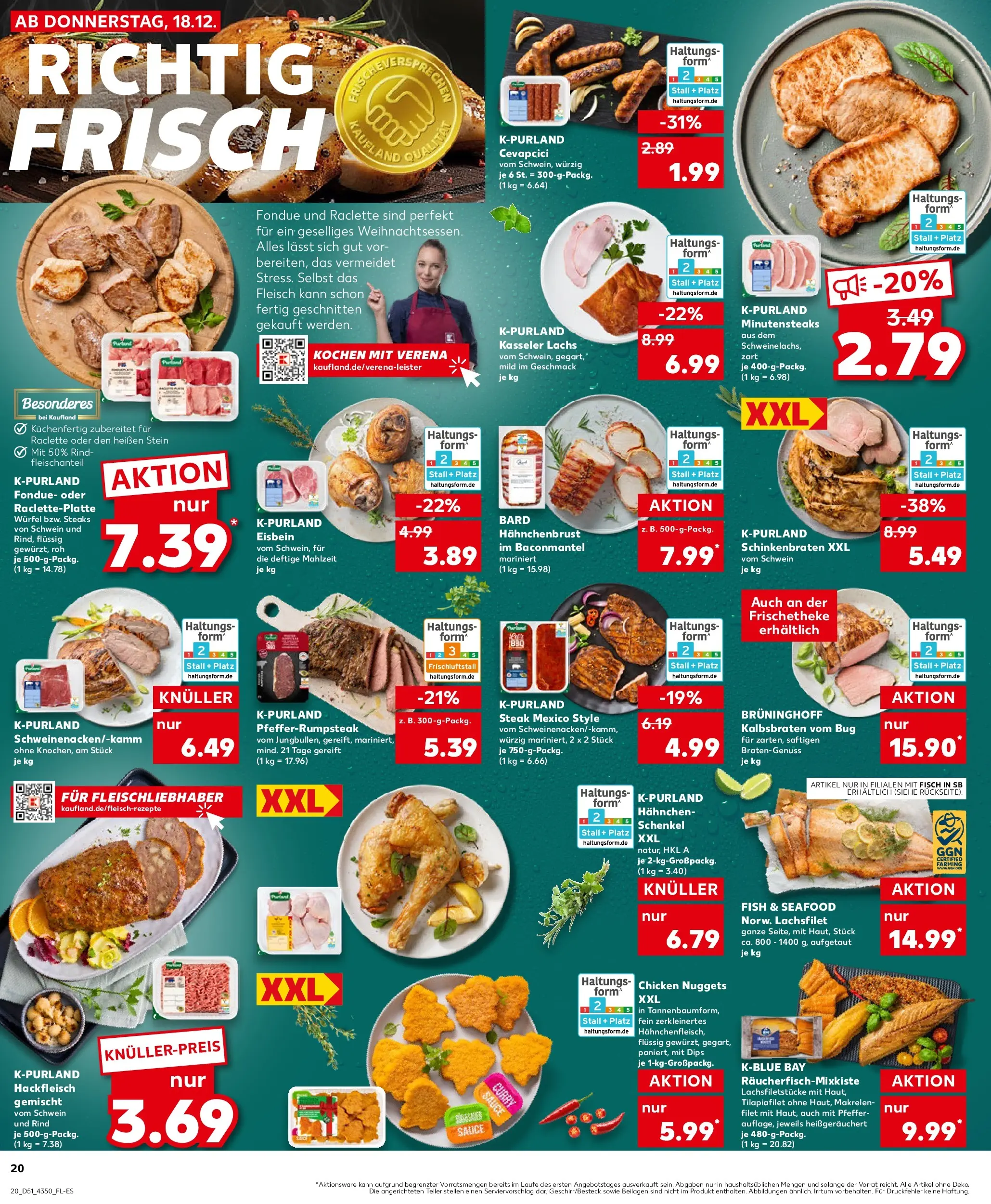 Prospekt Kaufland ab 22.12.2025 » Angebote Online zum Blättern | Seite: 20 | Produkte: Pfeffer, Steak, Hackfleisch, Hahnchenbrust