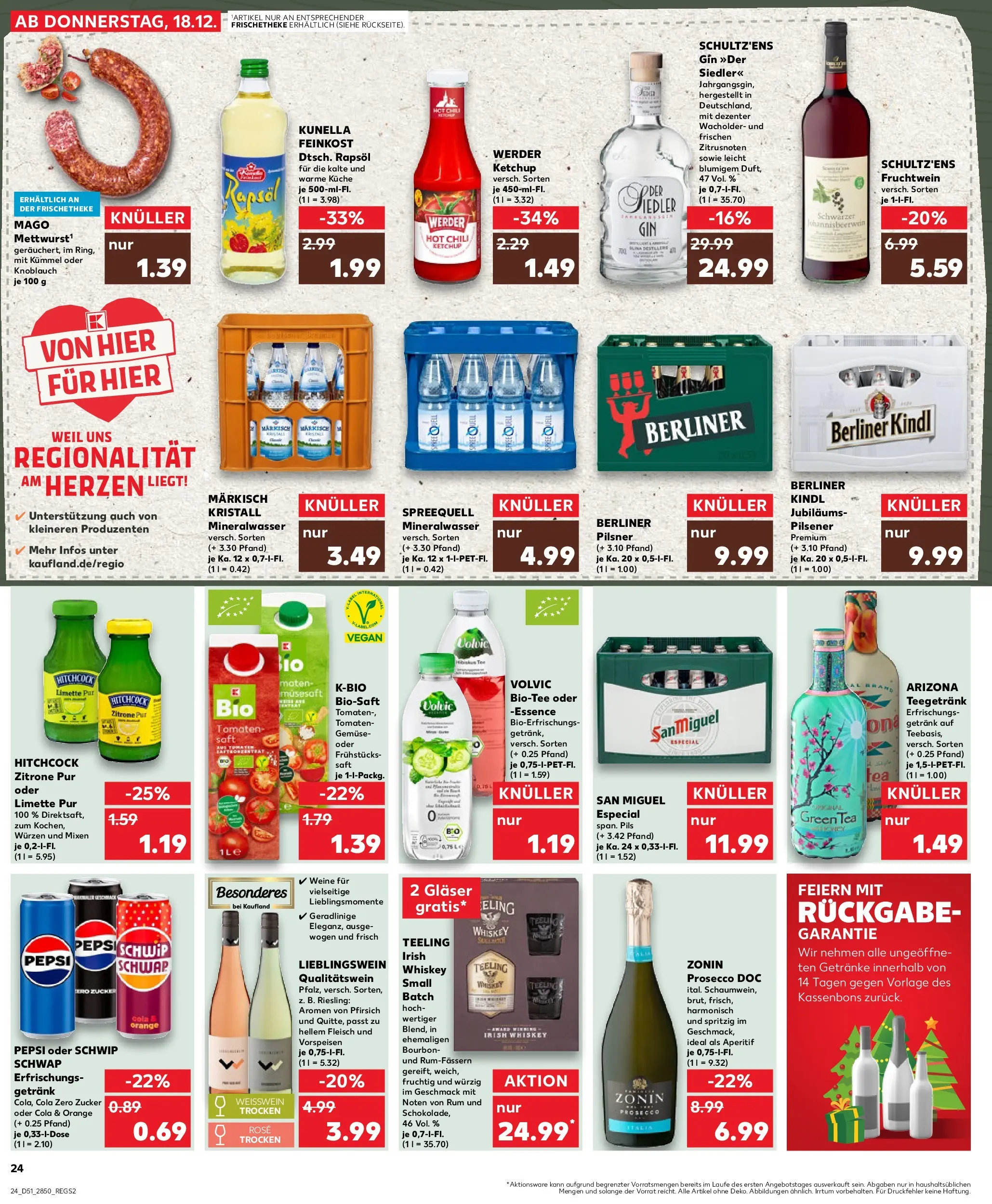 Prospekt Kaufland ab 22.12.2025 » Angebote Online zum Blättern | Seite: 24 | Produkte: Weißwein, Mineralwasser, Knoblauch, Chili