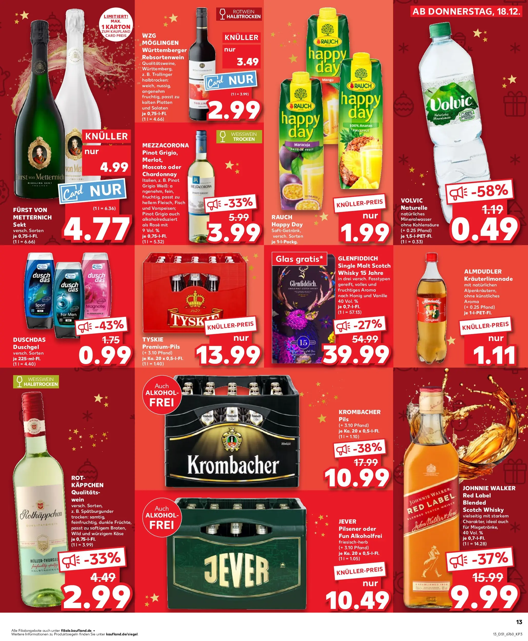 Prospekt Kaufland ab 22.12.2025 » Angebote Online zum Blättern | Seite: 13 | Produkte: Käse, Sekt, Duschdas, Shower Gel