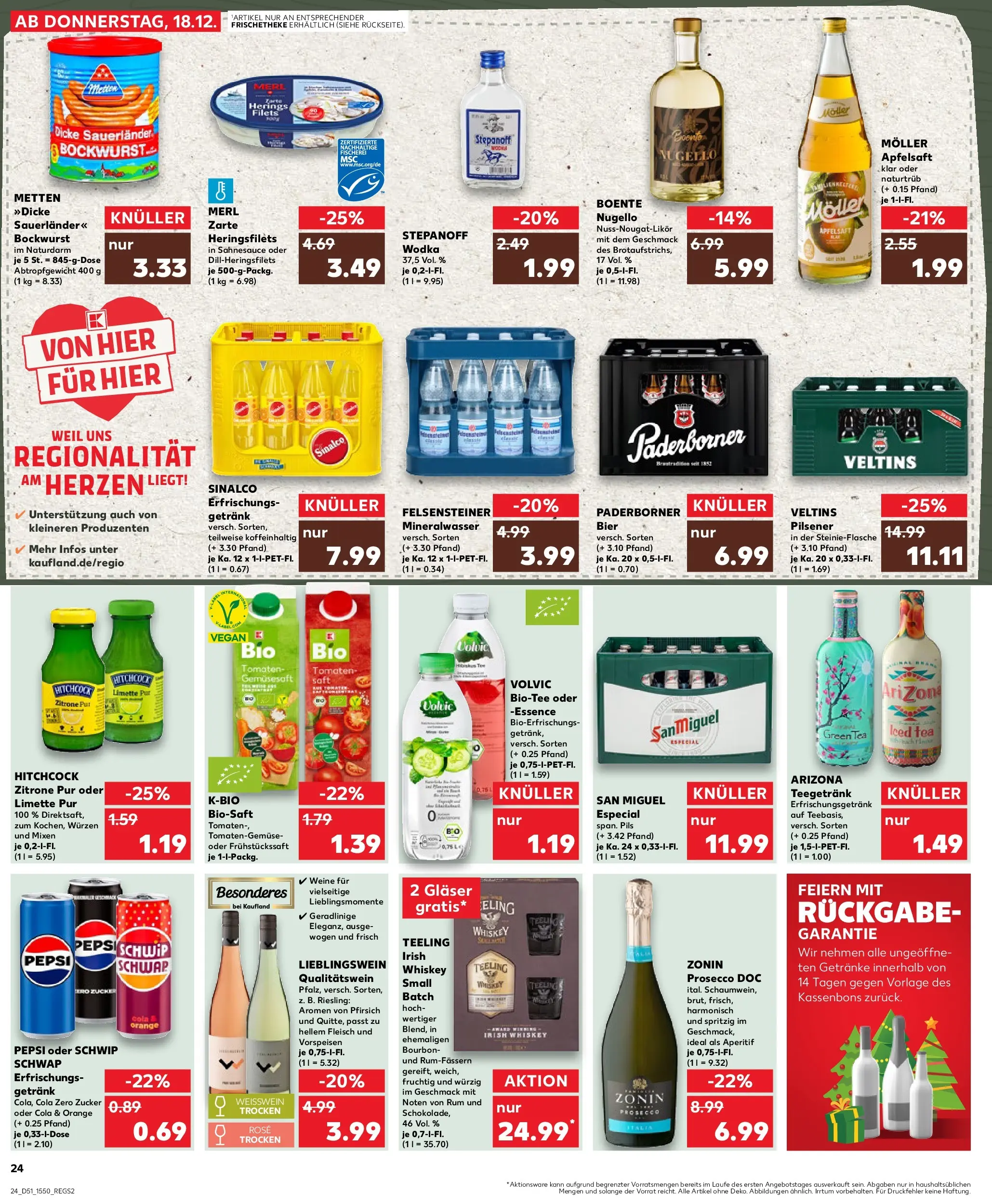 Prospekt Kaufland ab 22.12.2025 » Angebote Online zum Blättern | Seite: 24 | Produkte: Tomaten, Mineralwasser, Zitrone, Pepsi