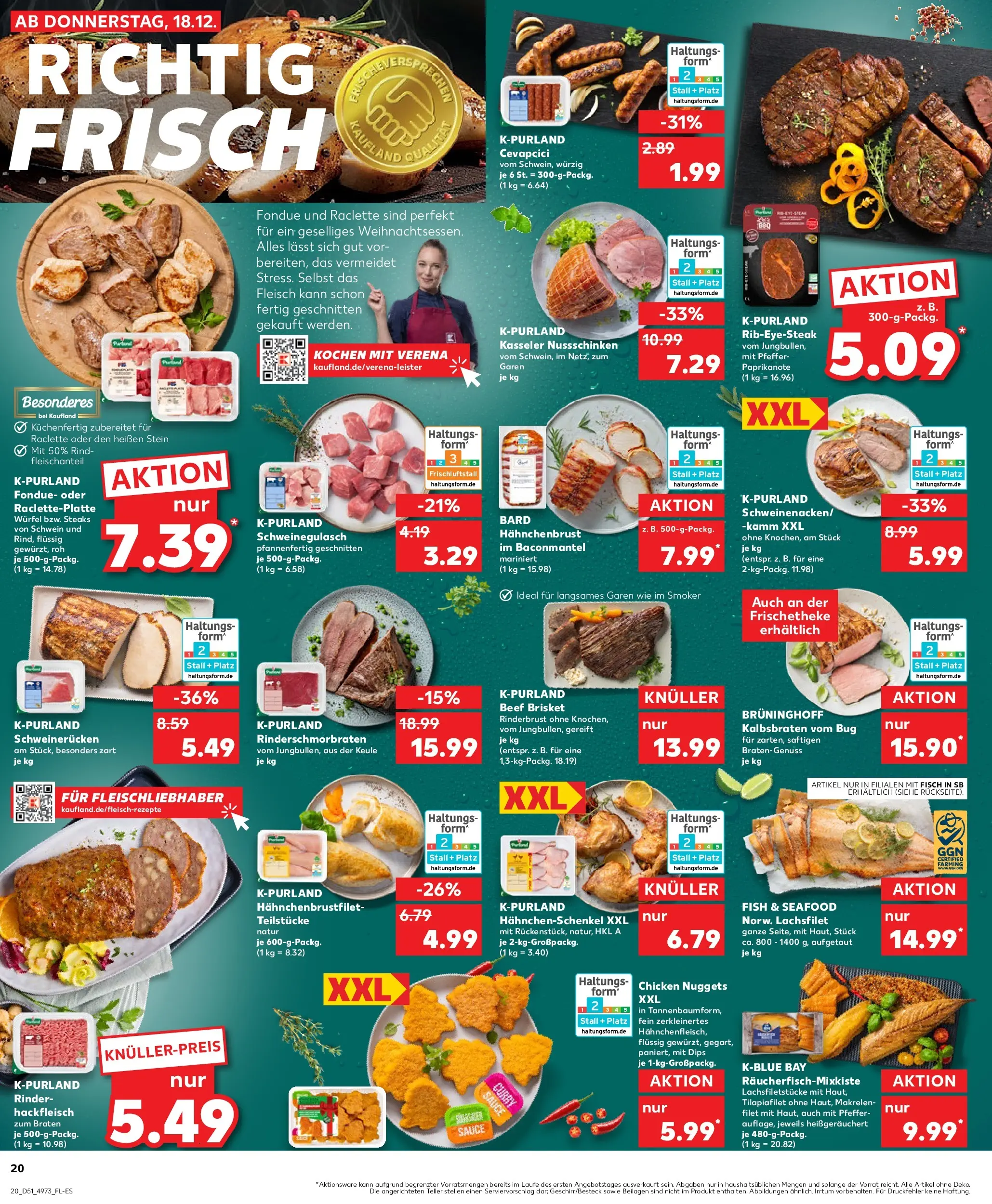 Prospekt Kaufland ab 22.12.2025 » Angebote Online zum Blättern | Seite: 20 | Produkte: Raclette, Fondue, Fleisch, Hackfleisch