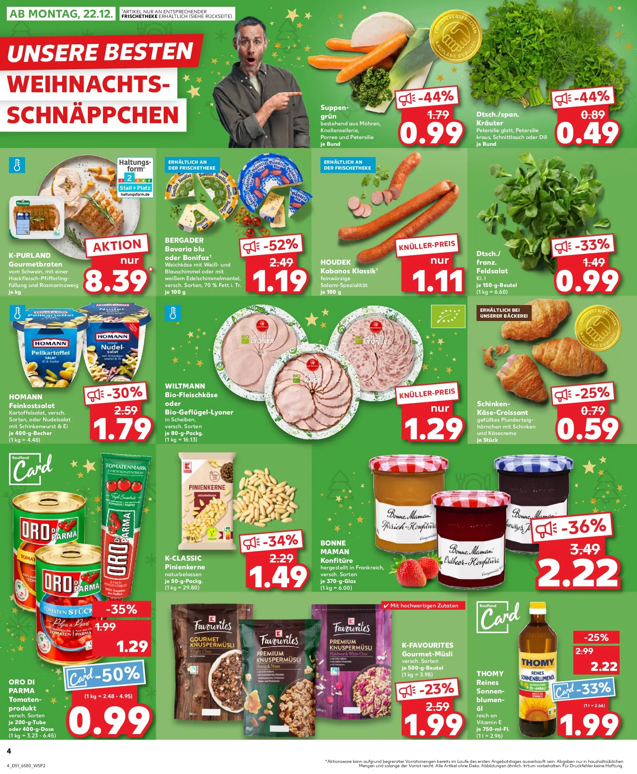 Prospekt Kaufland ab 22.12.2025 » Angebote Online zum Blättern | Seite: 4 | Produkte: Bäckerei, Oro di parma, Petersilie, Bonne maman