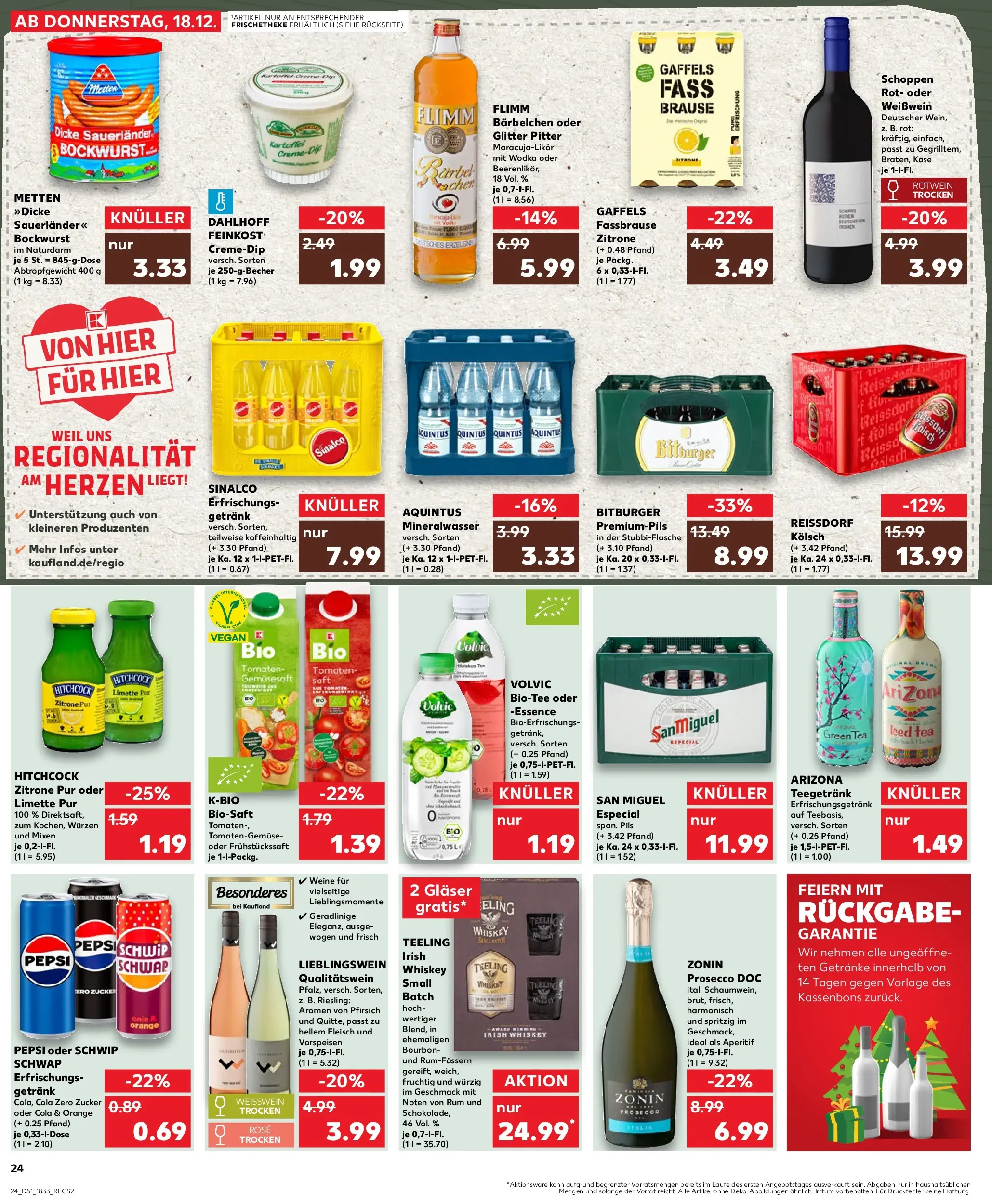 Prospekt Kaufland ab 22.12.2025 » Angebote Online zum Blättern | Seite: 24 | Produkte: Zitrone, Fassbrause, Tee, Volvic