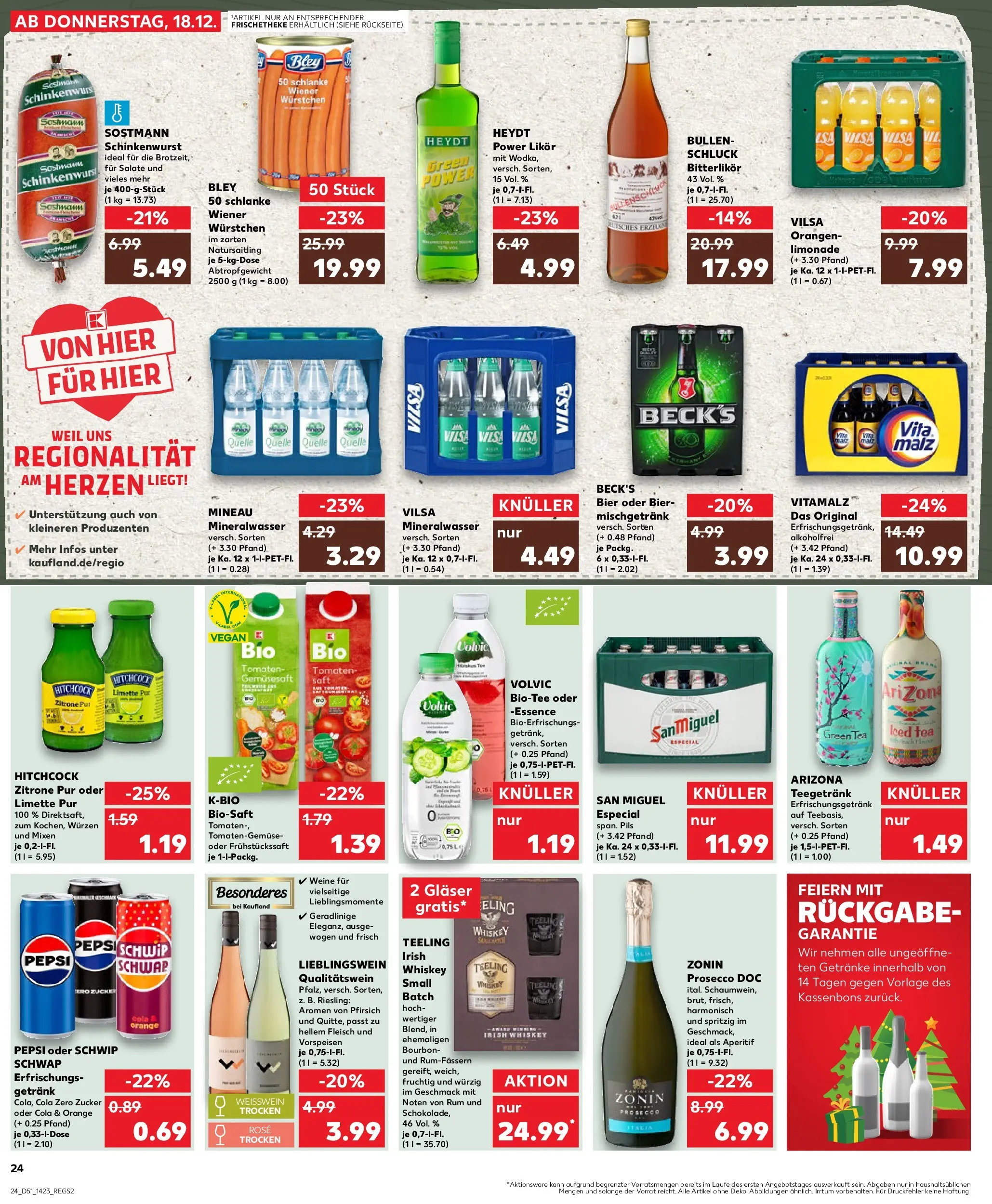 Prospekt Kaufland ab 22.12.2025 » Angebote Online zum Blättern | Seite: 24 | Produkte: Cola, Likör, Rum, Fleisch