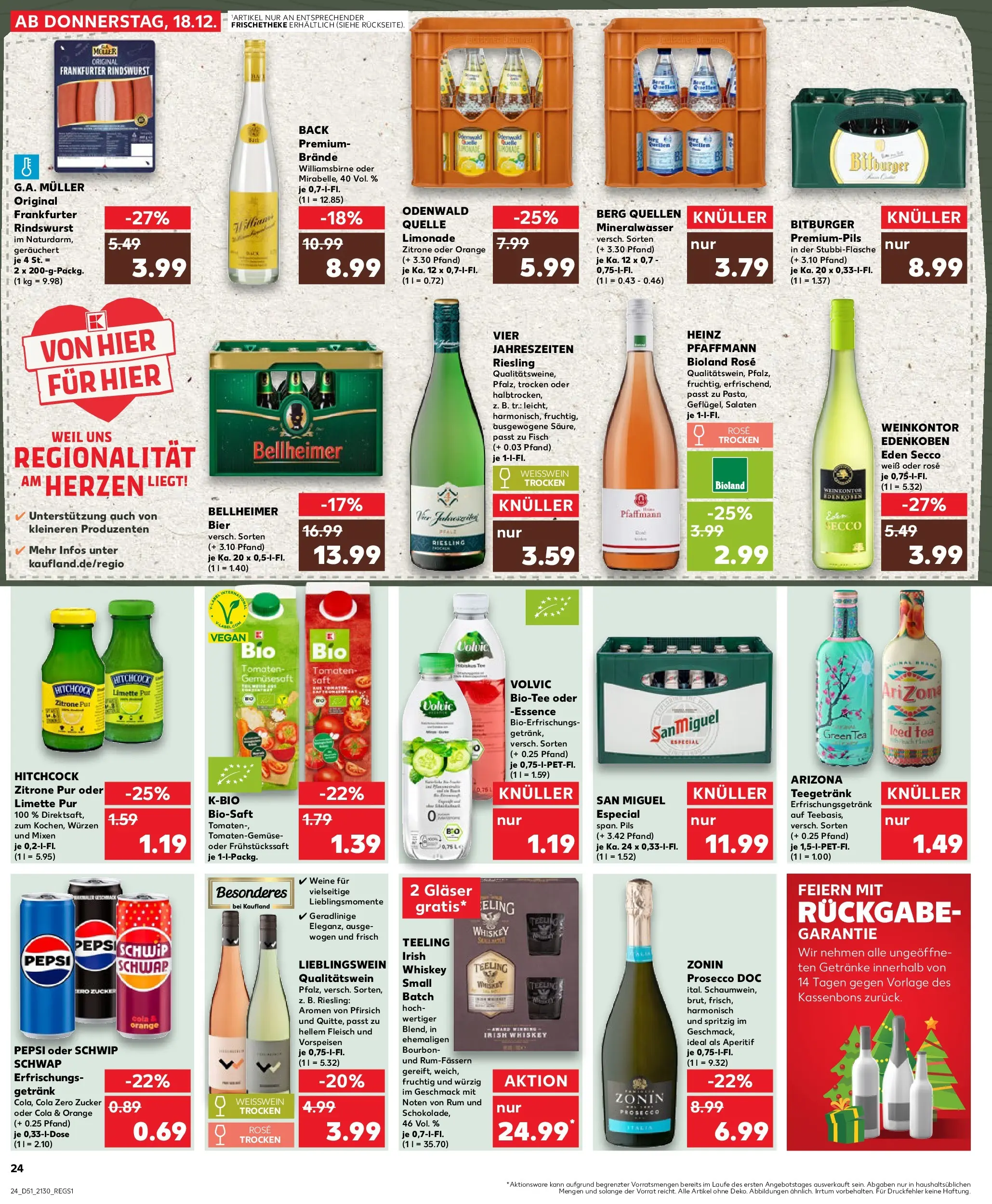 Prospekt Kaufland ab 22.12.2025 » Angebote Online zum Blättern | Seite: 24 | Produkte: Rum, Mineralwasser, Pepsi, Whiskey