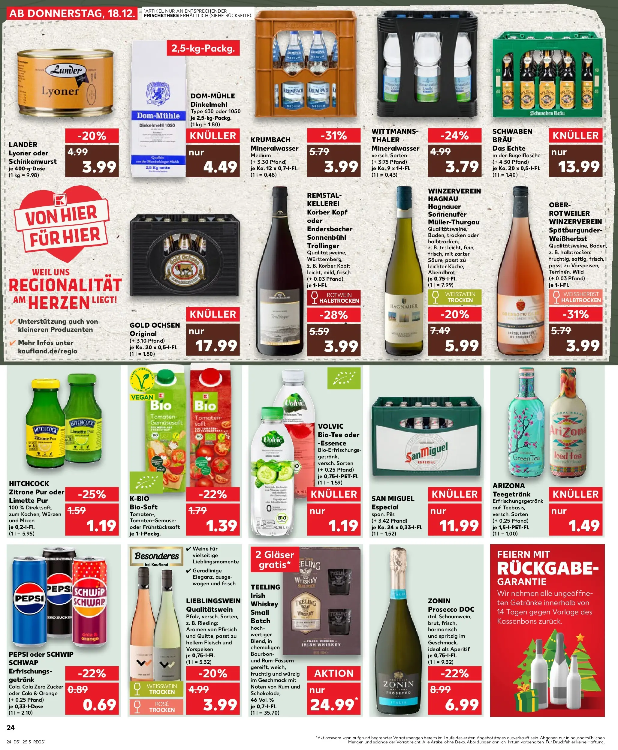 Prospekt Kaufland ab 22.12.2025 » Angebote Online zum Blättern | Seite: 24 | Produkte: Rotwein, Pils, Zucker, Pfirsich