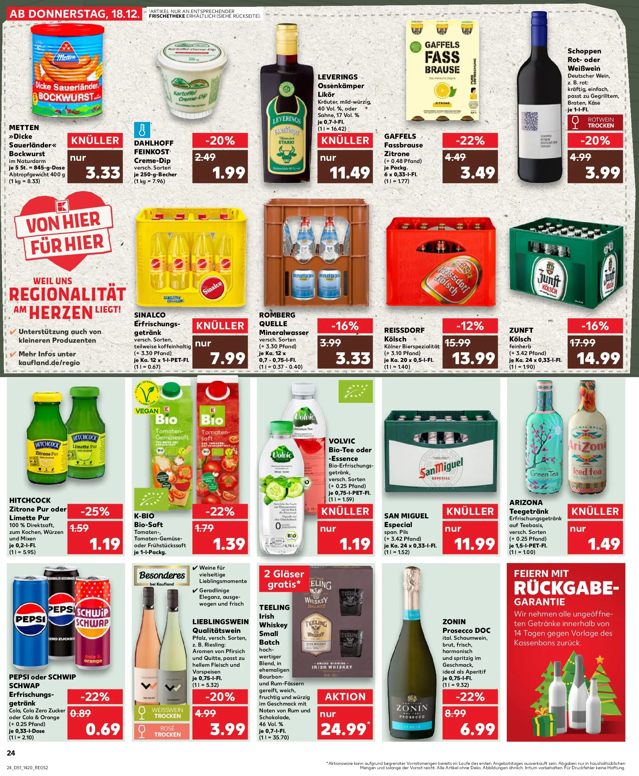 Prospekt Kaufland ab 22.12.2025 » Angebote Online zum Blättern | Seite: 24 | Produkte: Käse, Mineralwasser, Pepsi, Volvic