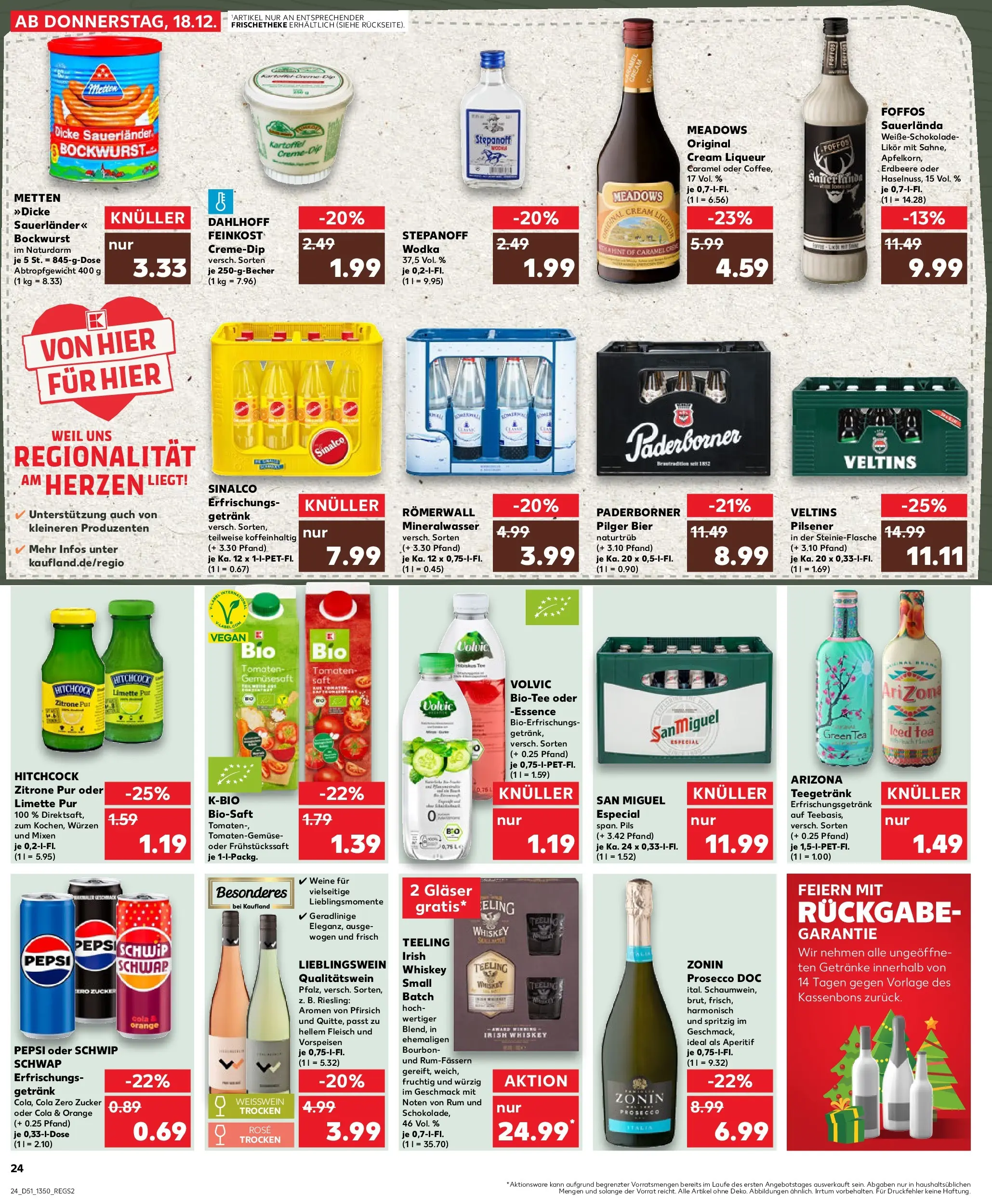 Prospekt Kaufland ab 22.12.2025 » Angebote Online zum Blättern | Seite: 24 | Produkte: Mineralwasser, Zucker, Tee, Bourbon