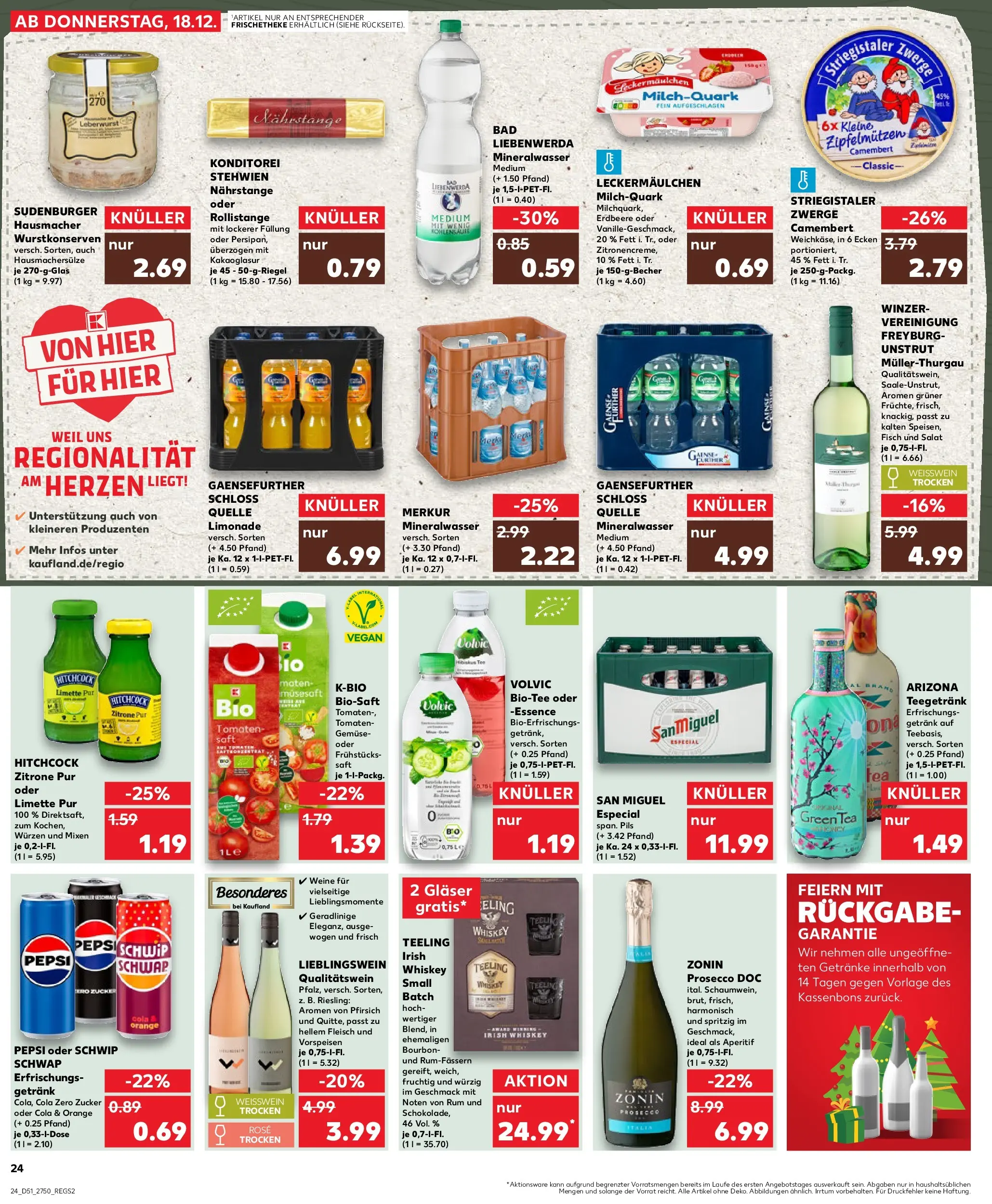 Prospekt Kaufland ab 22.12.2025 » Angebote Online zum Blättern | Seite: 24 | Produkte: Bad, Zucker, Pfirsich, Whiskey