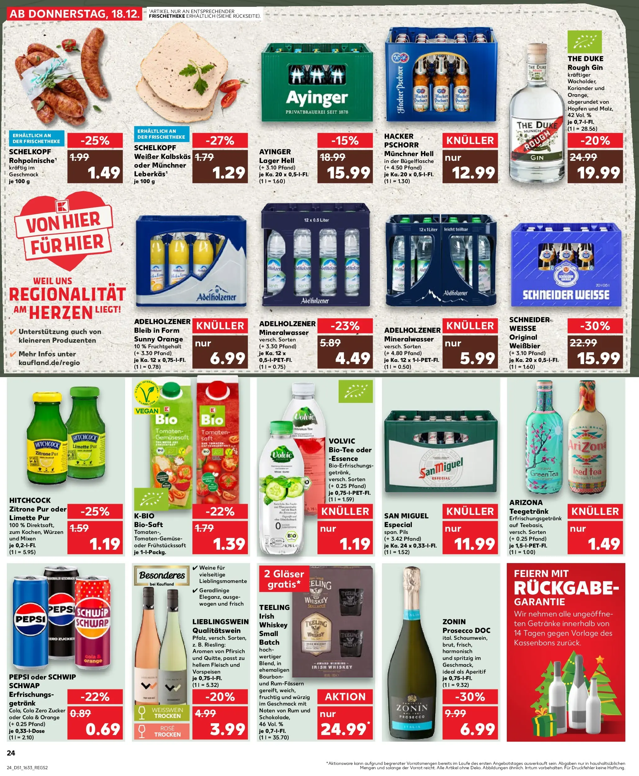 Prospekt Kaufland ab 22.12.2025 » Angebote Online zum Blättern | Seite: 24 | Produkte: Weißbier, Schwip schwap, Limette, Bourbon