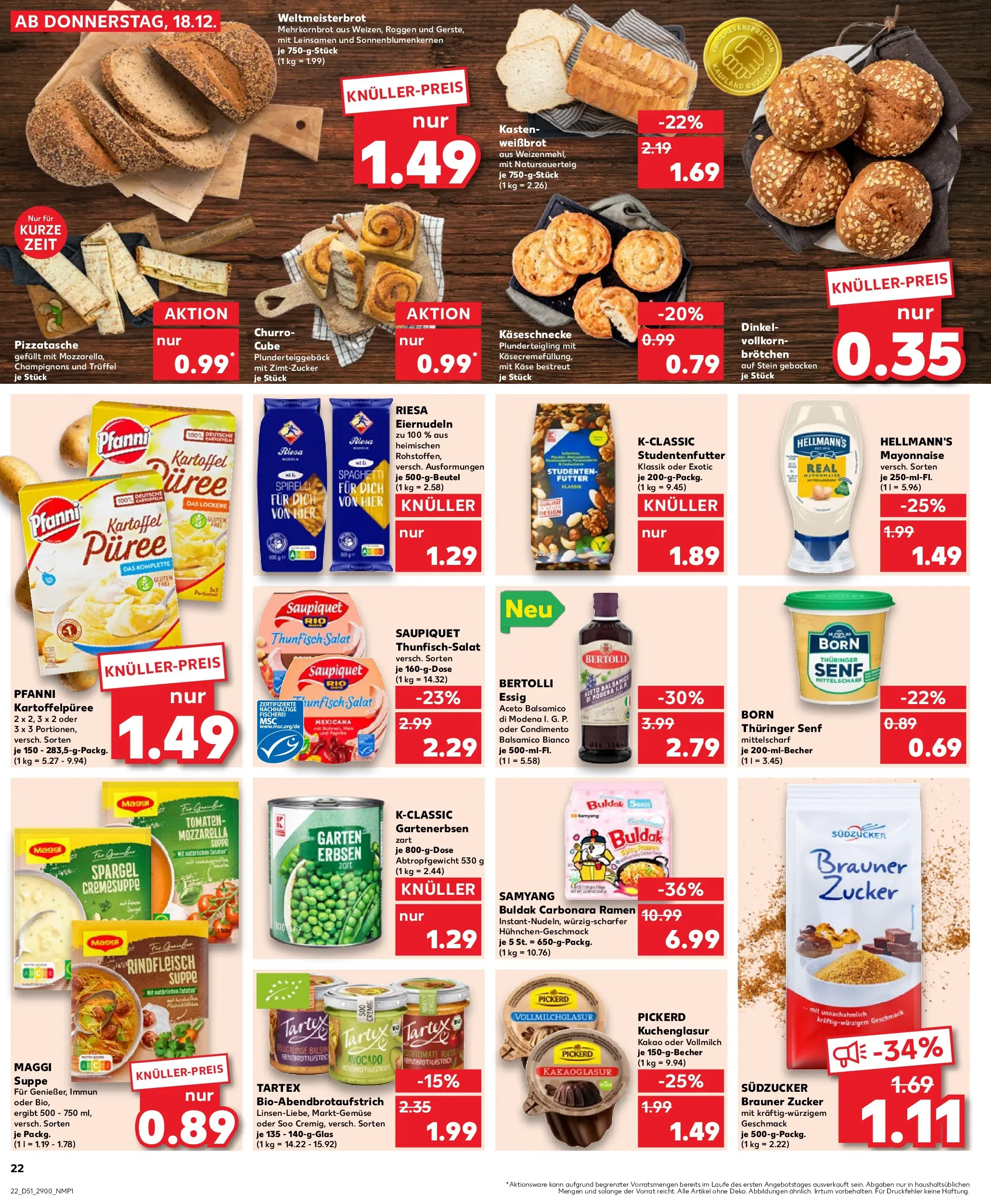 Prospekt Kaufland ab 22.12.2025 » Angebote Online zum Blättern | Seite: 22 | Produkte: Thunfisch, Avocado, Champignons, Mayonnaise
