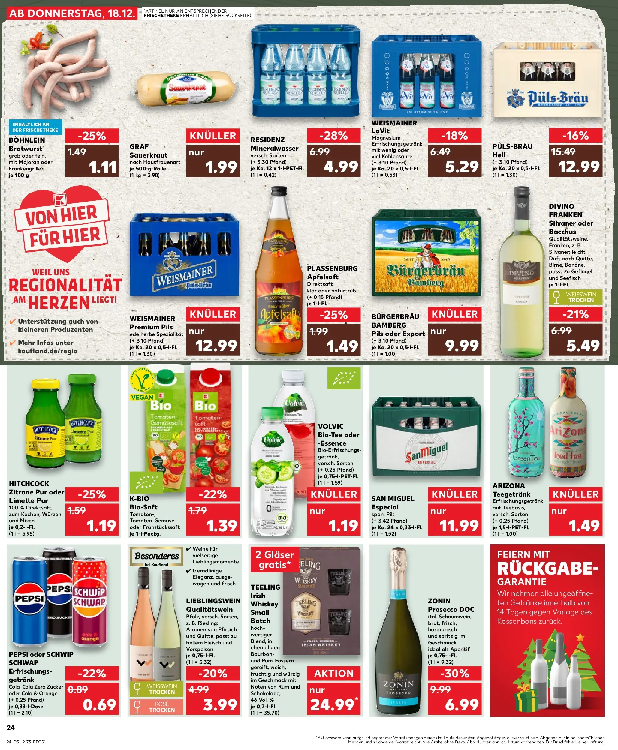 Prospekt Kaufland ab 22.12.2025 » Angebote Online zum Blättern | Seite: 24 | Produkte: Cola, Weißwein, Duft, Prosecco