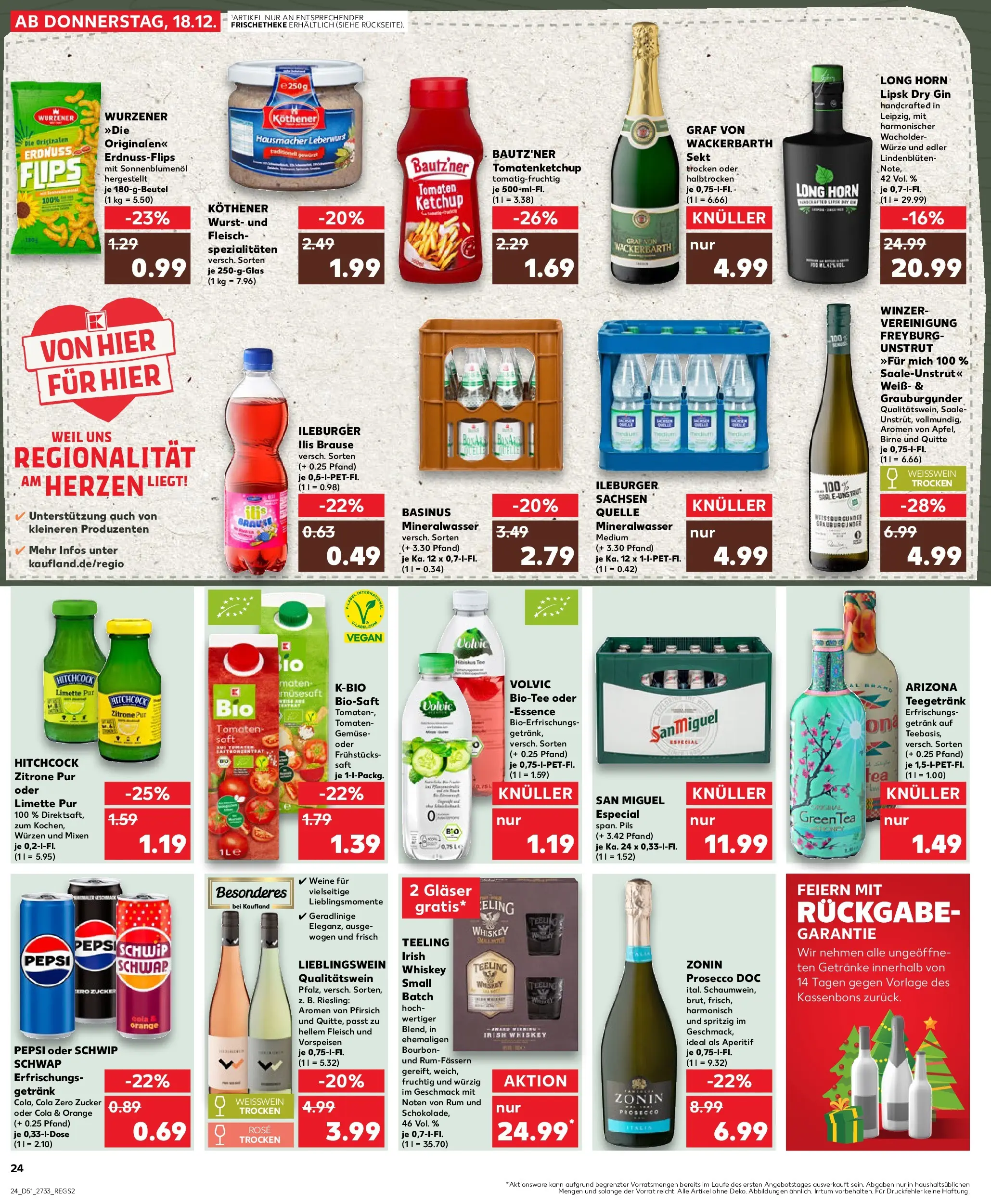 Prospekt Kaufland ab 22.12.2025 » Angebote Online zum Blättern | Seite: 24 | Produkte: Weißwein, Sekt, Gin, Fleisch