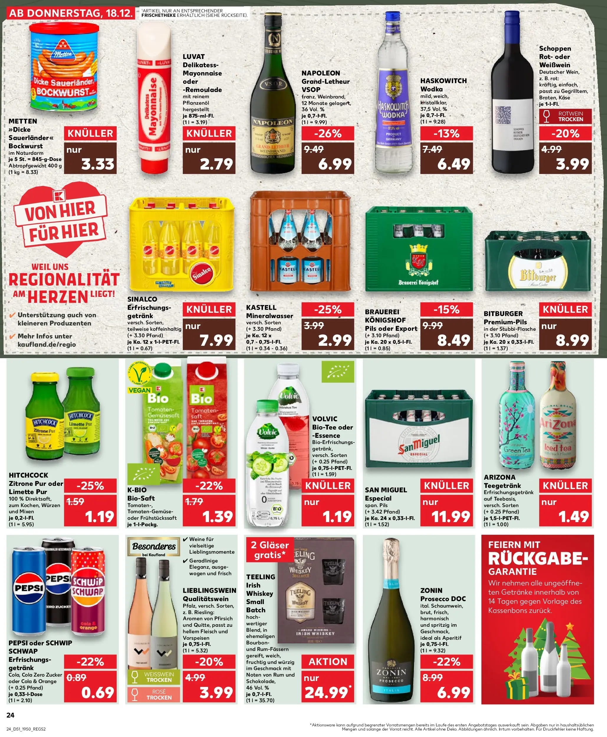 Prospekt Kaufland ab 22.12.2025 » Angebote Online zum Blättern | Seite: 24 | Produkte: Rum, Tomaten, Mayonnaise, Wodka