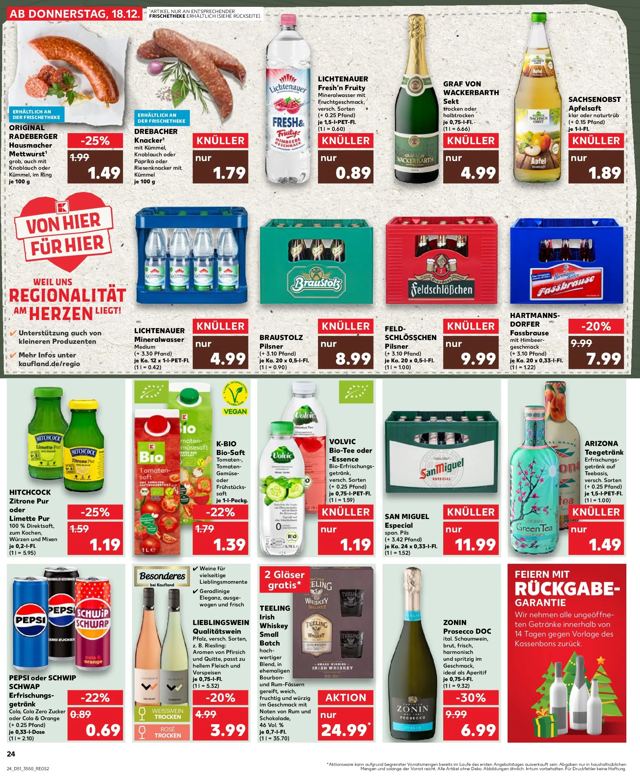 Prospekt Kaufland ab 22.12.2025 » Angebote Online zum Blättern | Seite: 24 | Produkte: Rum, Apfelsaft, Prosecco, Zitrone