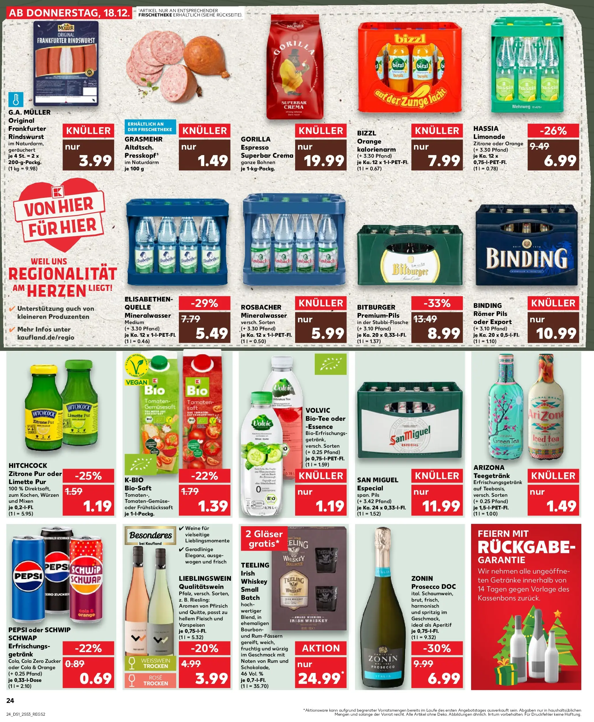 Prospekt Kaufland ab 22.12.2025 » Angebote Online zum Blättern | Seite: 24 | Produkte: Cola, Mineralwasser, Limette, Pepsi
